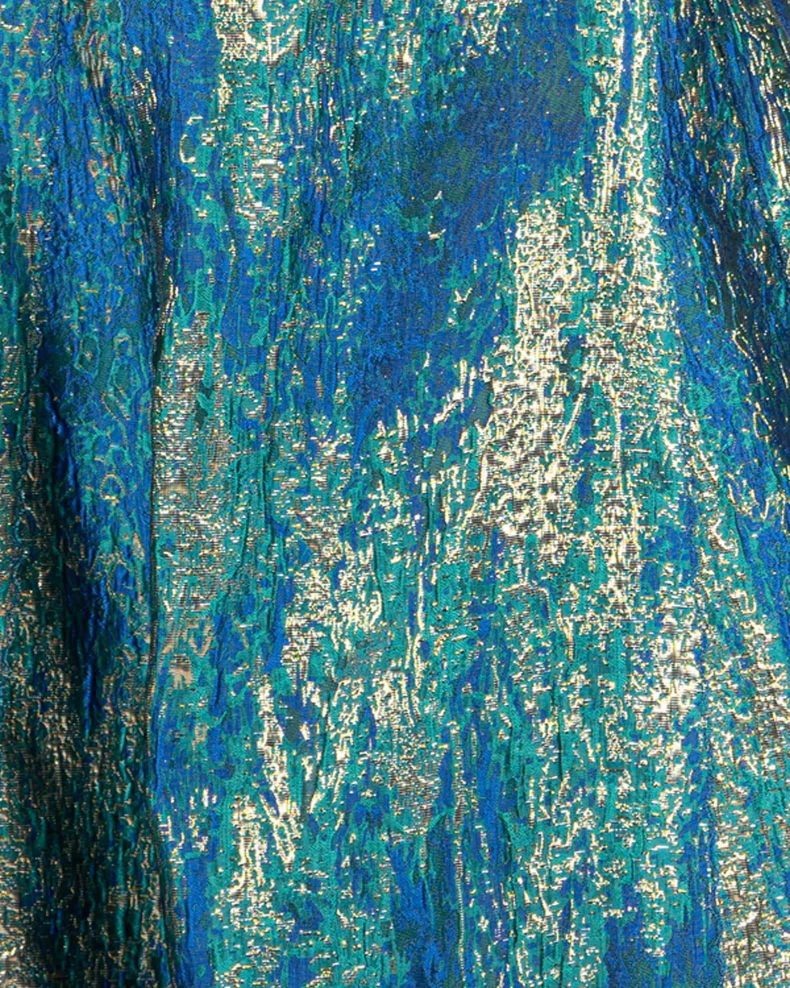 Rene Ruiz Collection Strapless Metallic Jacquard Trumpet Gown Green Aqua Women s 2 Mermaid Trumpet Gowns