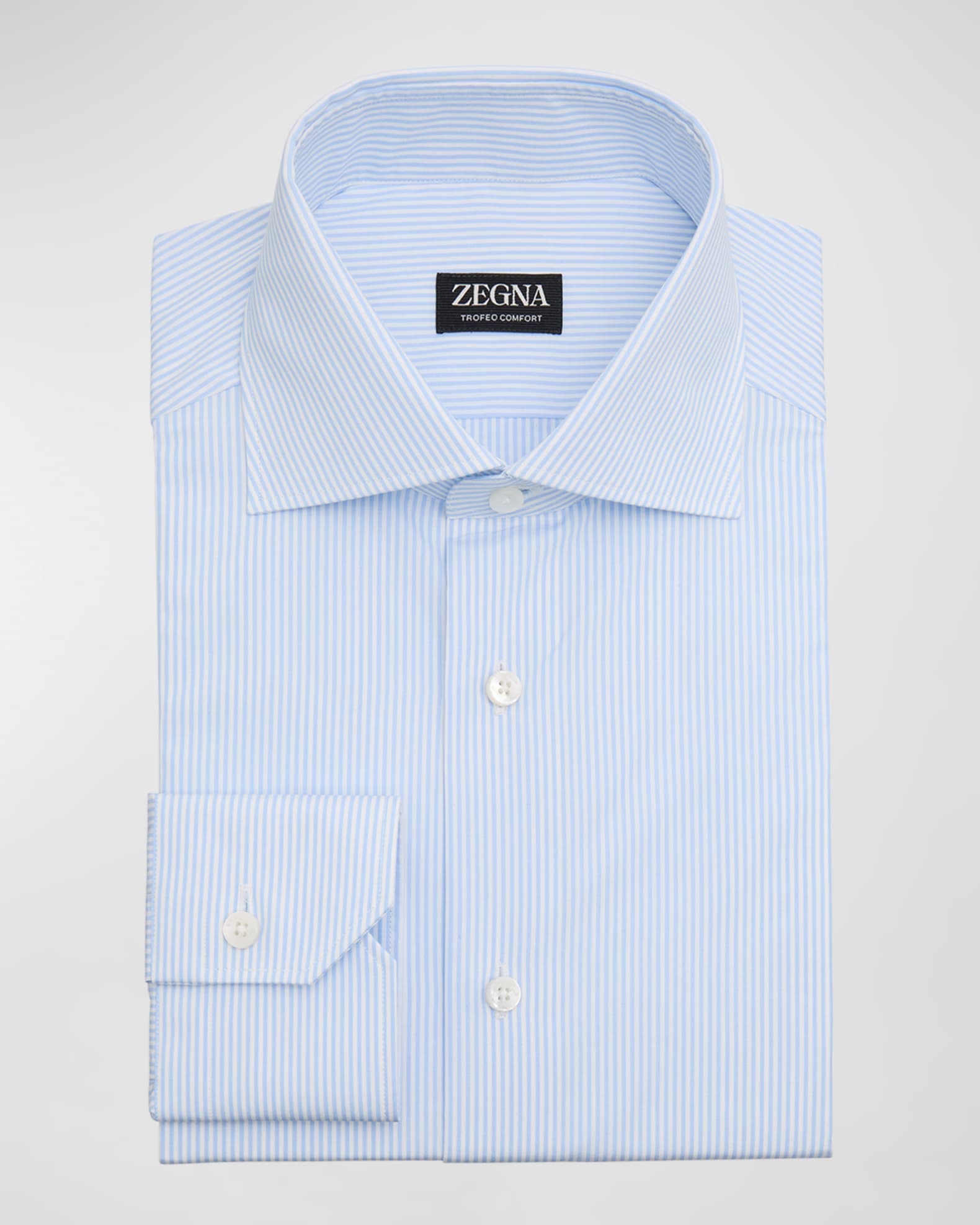 Men's Cotton Stripe Trofeo Comfort Dress Shirt 0