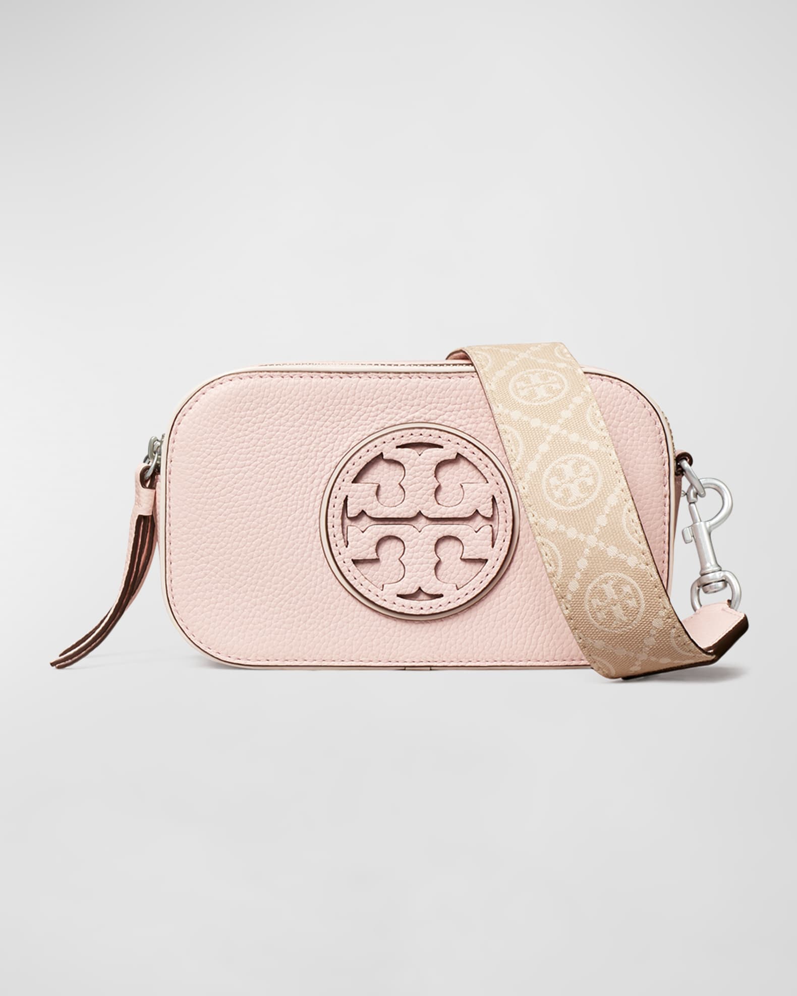 トートバッグ TORY BURCH Pastel Pink Leather Miller Crossbody Bag Miller Mini Leather Crossbody Bag | Neiman Marcus