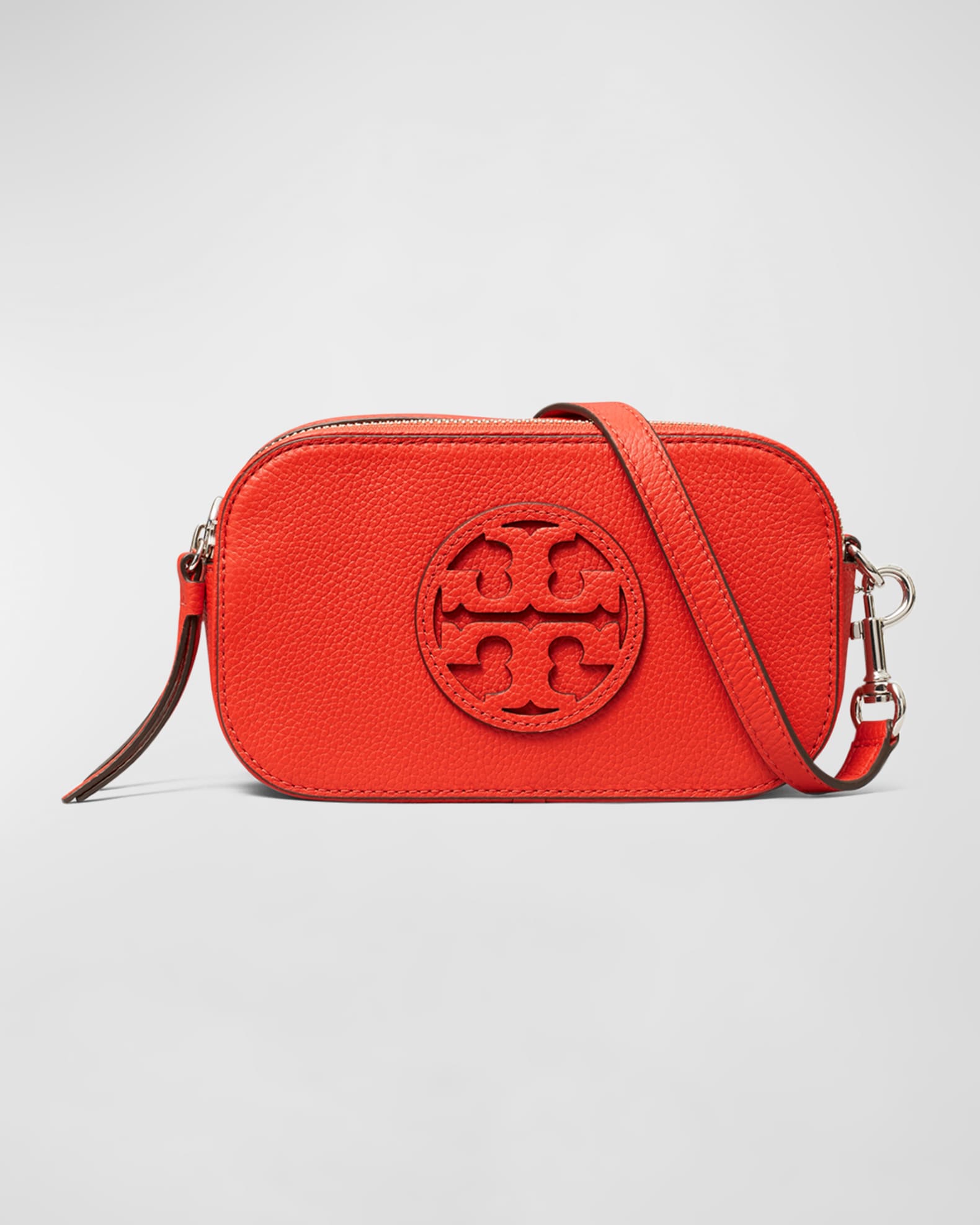 Tory Burch Miller Mini Zip Leather Crossbody Bag | Neiman Marcus