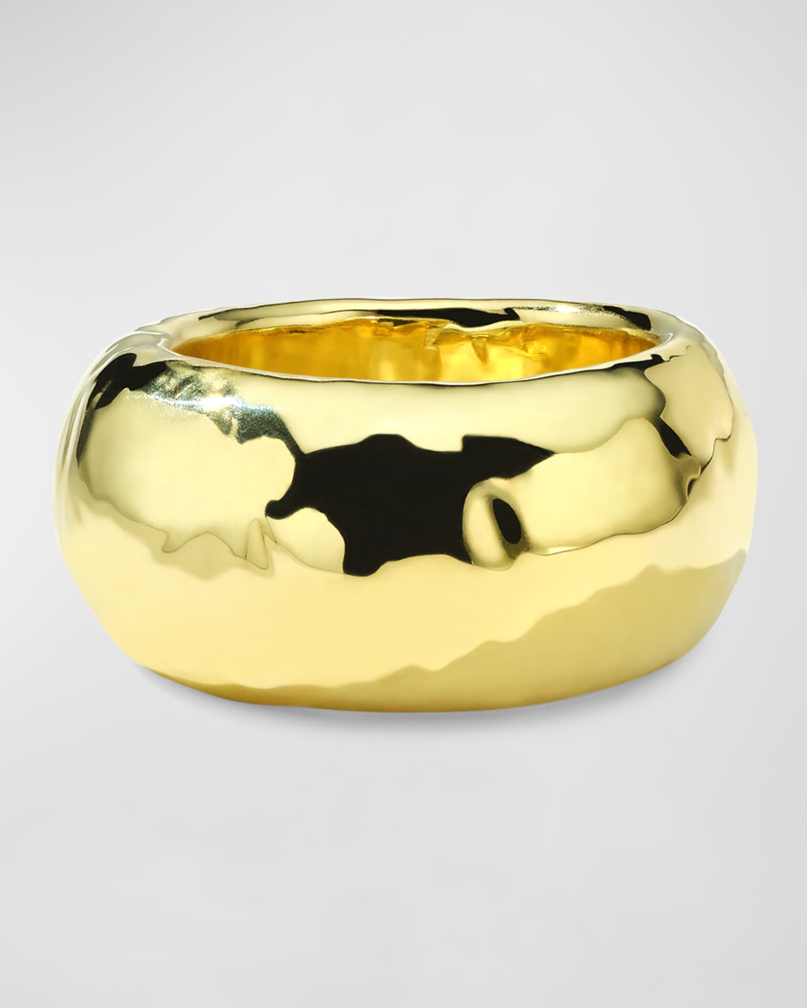 18k Yellow Gold Wide Band Ring, Size 7 0