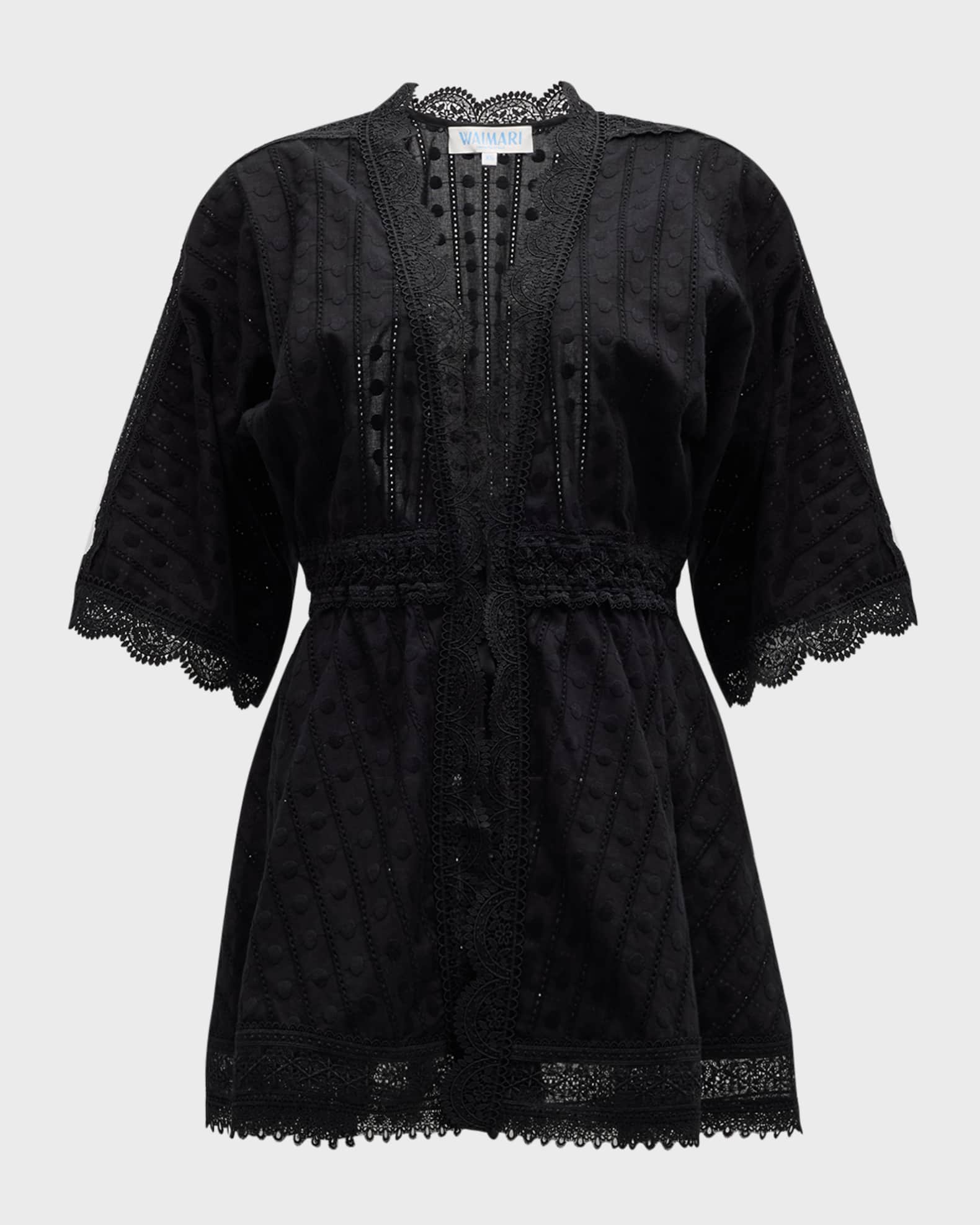 WAIMARI Oxana Embroidered Kimono Coverup