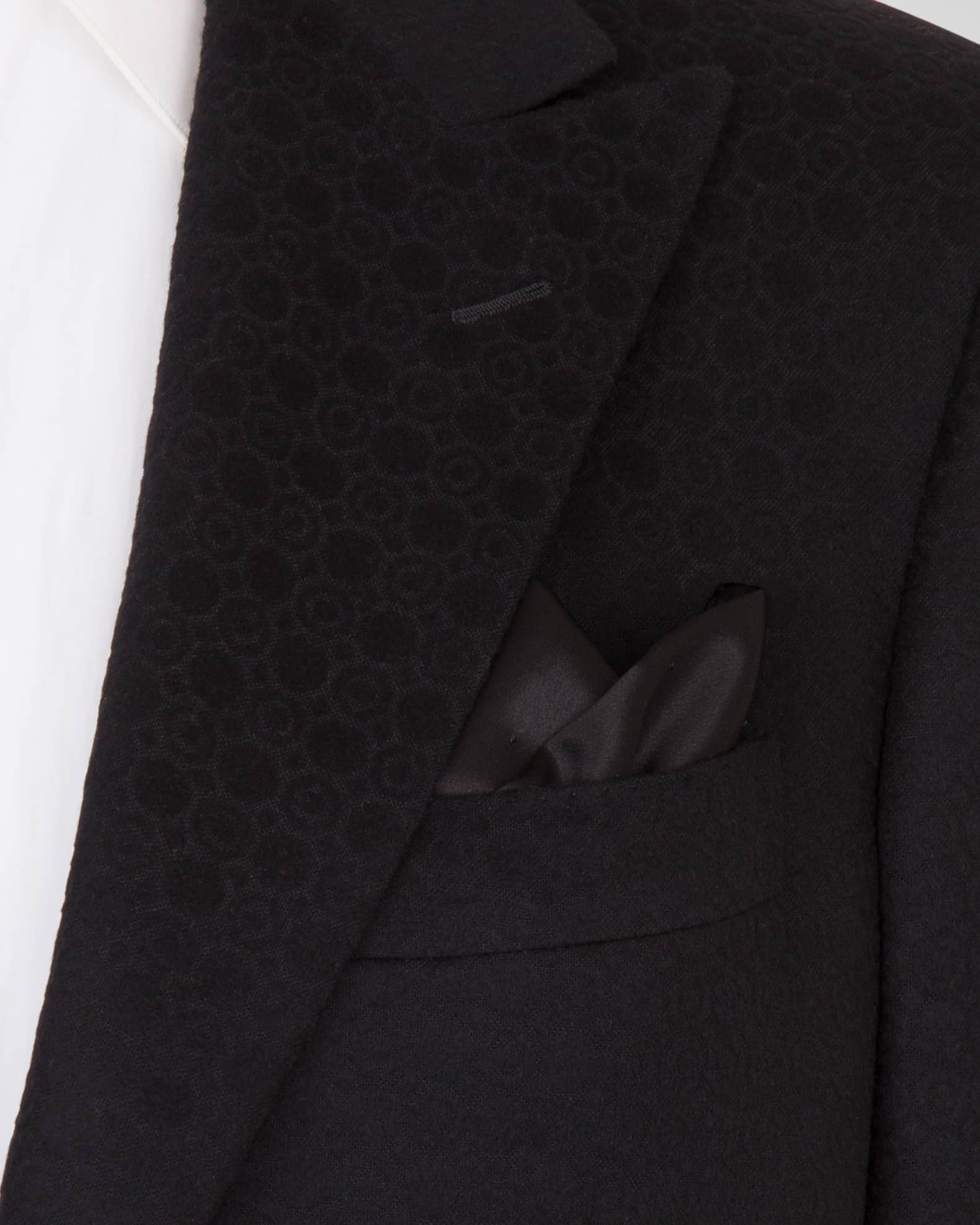 Men's Crystal-Embellished Silk Pocket Square 1