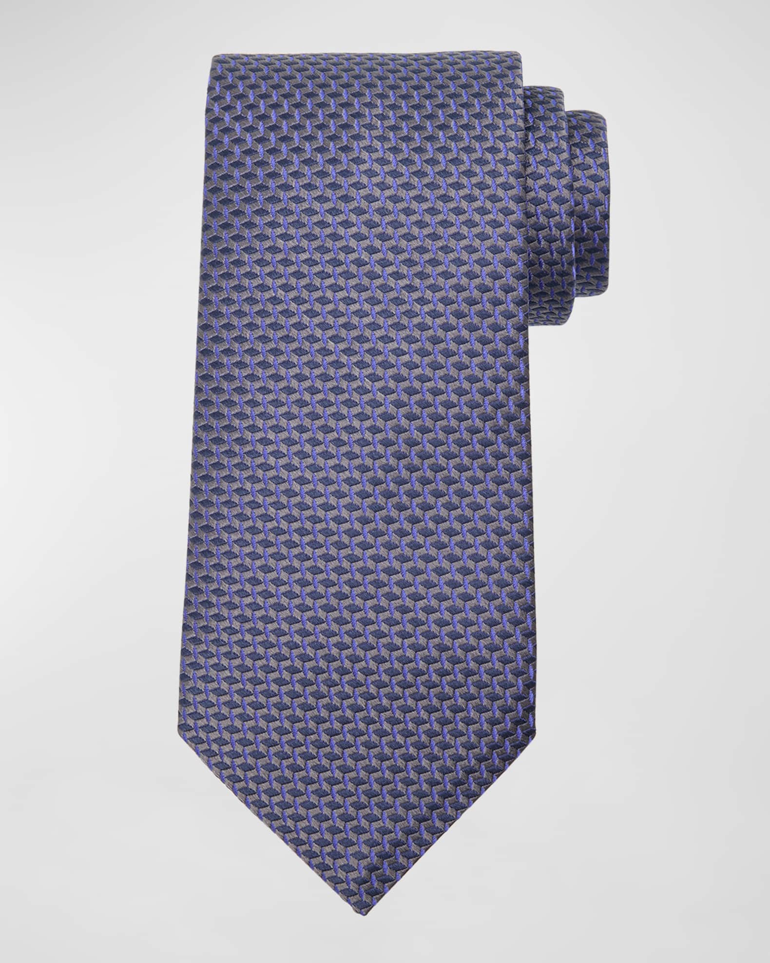 Men's Woven Diamond Silk Tie 0