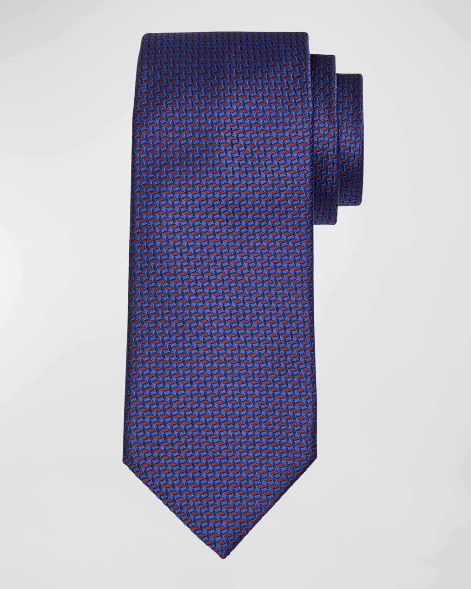Men's Woven Diamond Silk Tie 0
