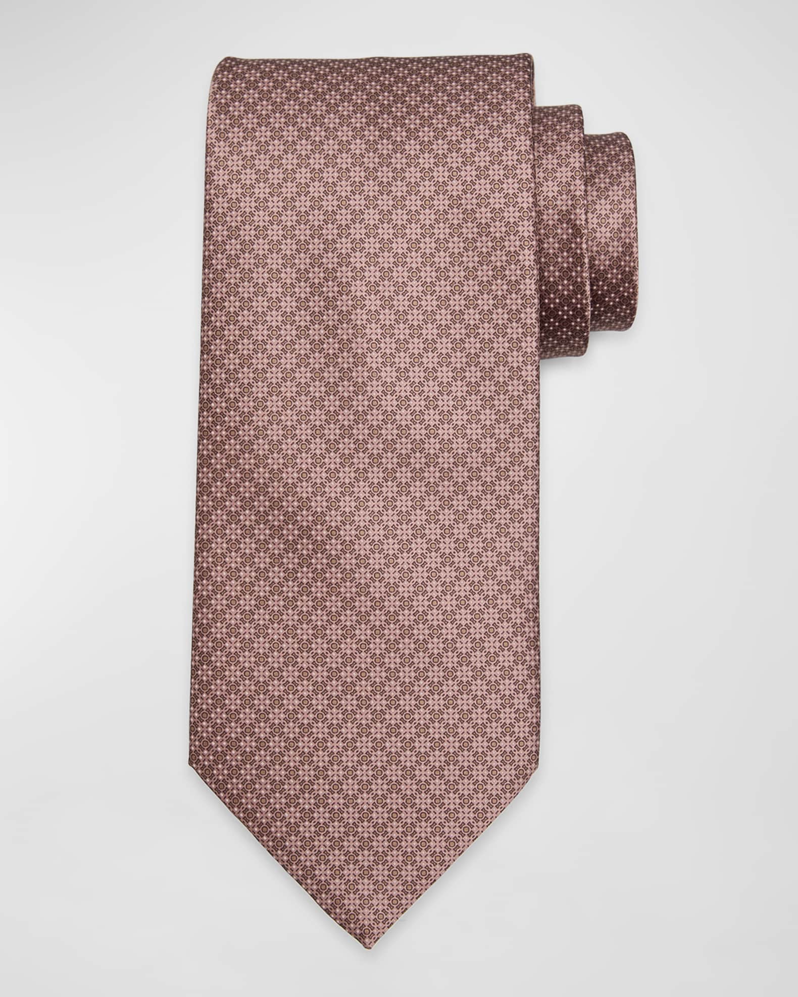 Men's Small Square Silk Tie 0