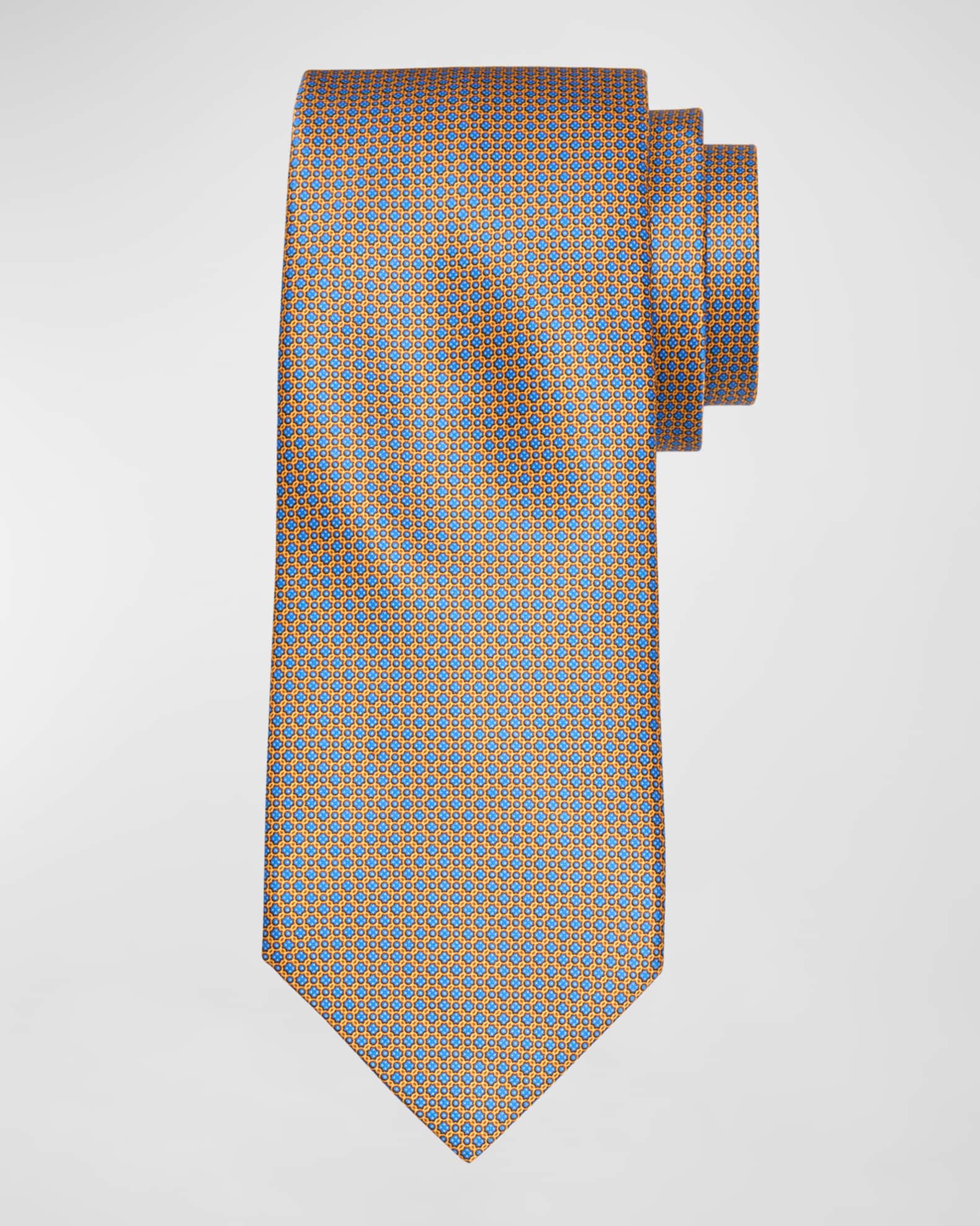 Men's Micro-Grid Silk Tie 0