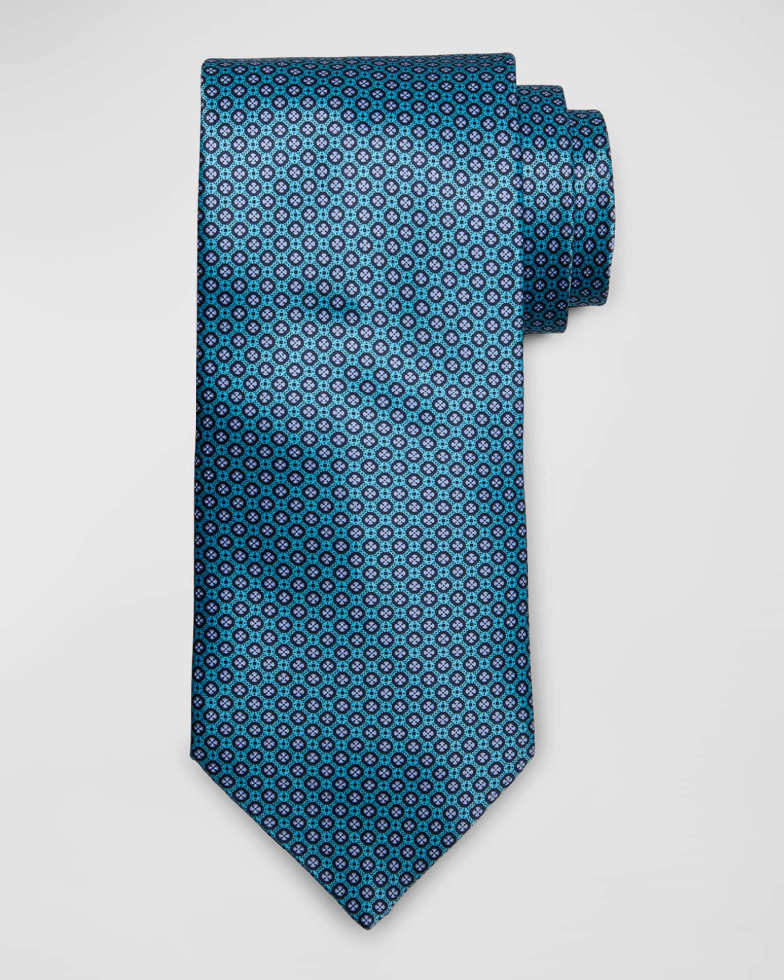 Men's Small Squares Silk Tie 0