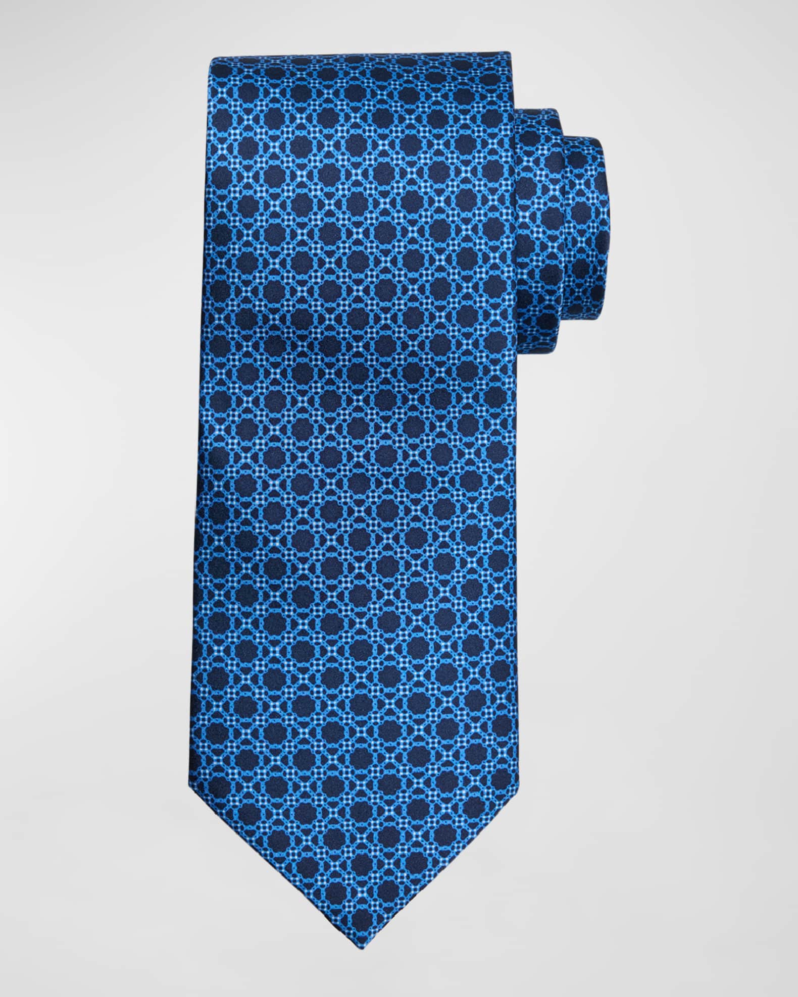 Men's Lattice Silk Tie 0