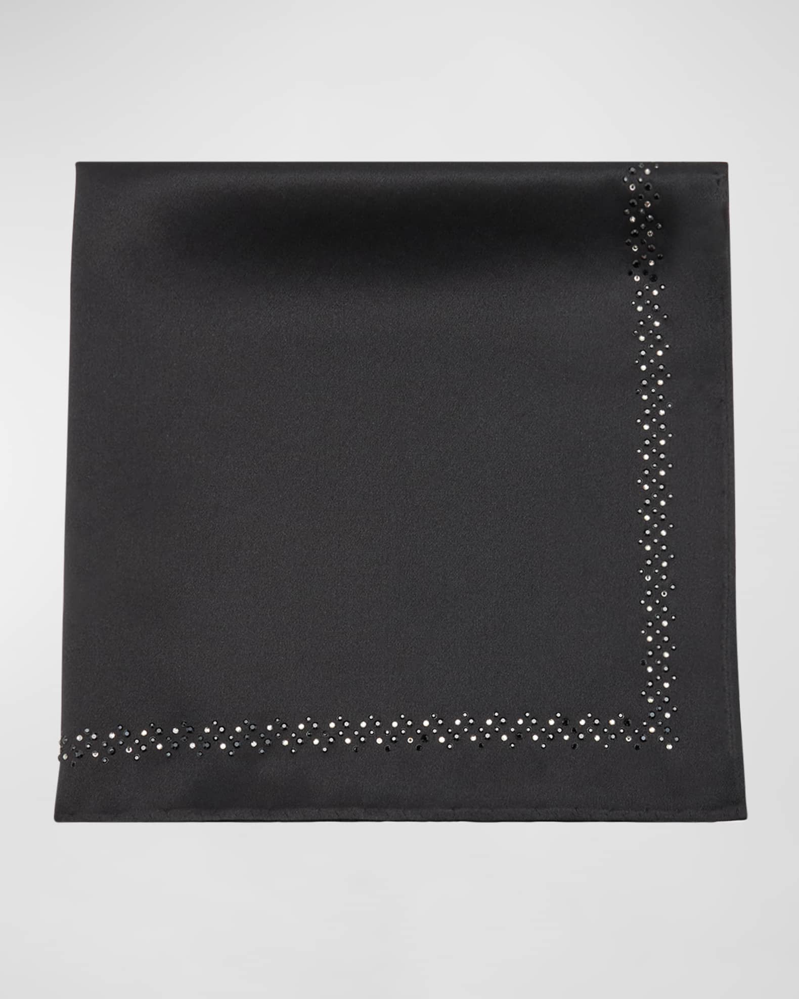 Men's Silk Crystal-Trim Pocket Square 0