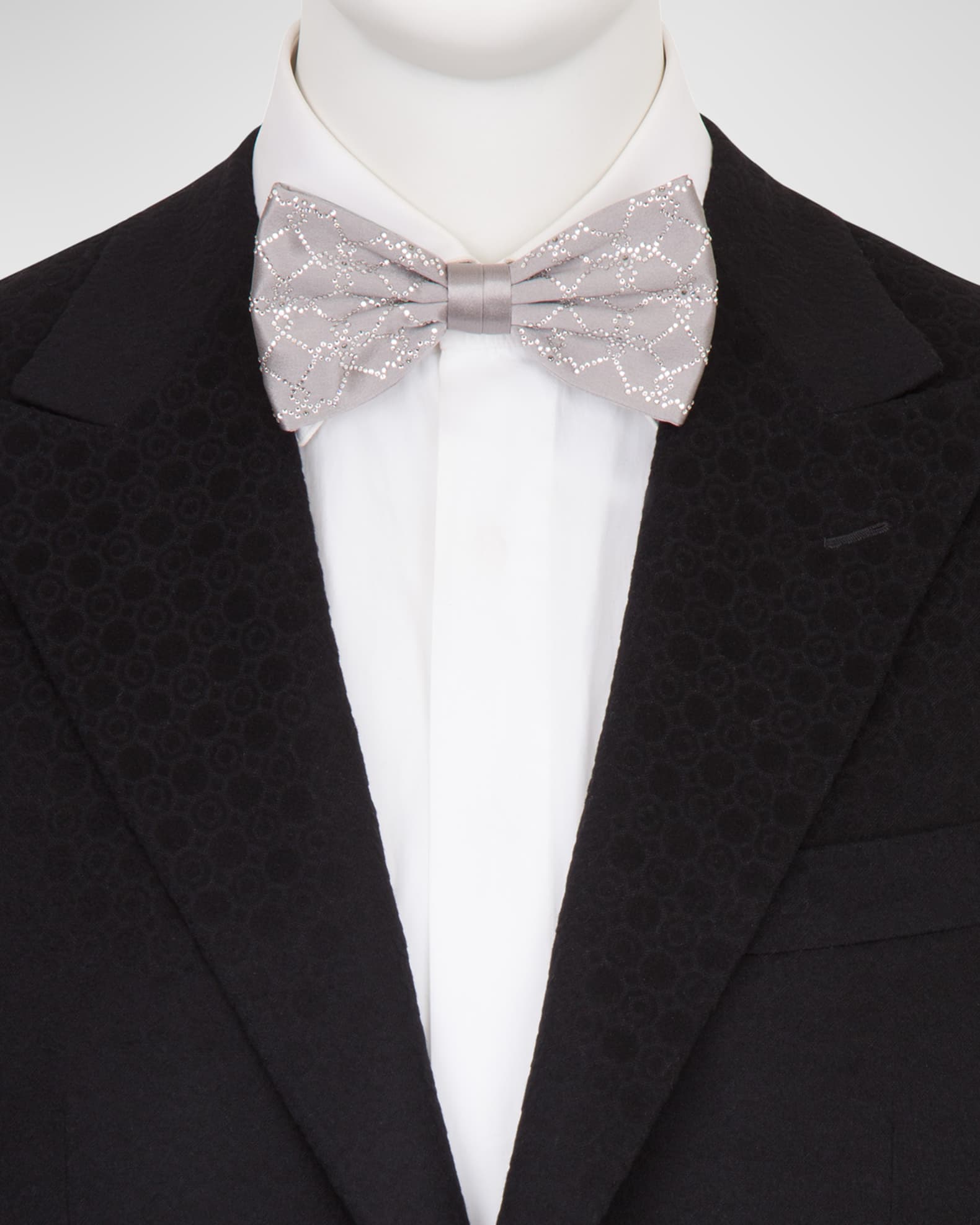 Men's Silk Rhinestone Bow Tie 1
