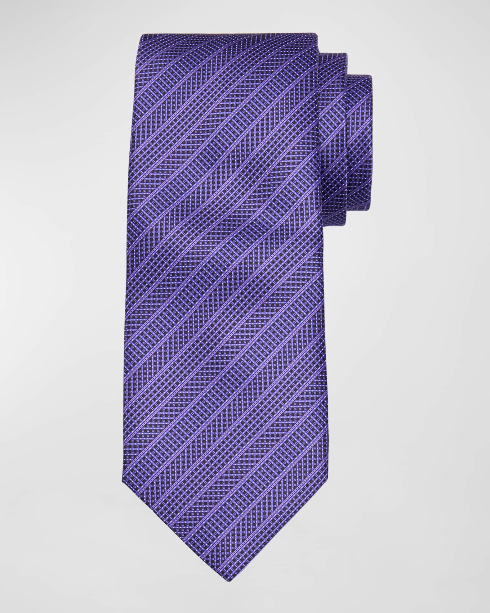 Men's Micro Neat Stripe Silk Tie 0