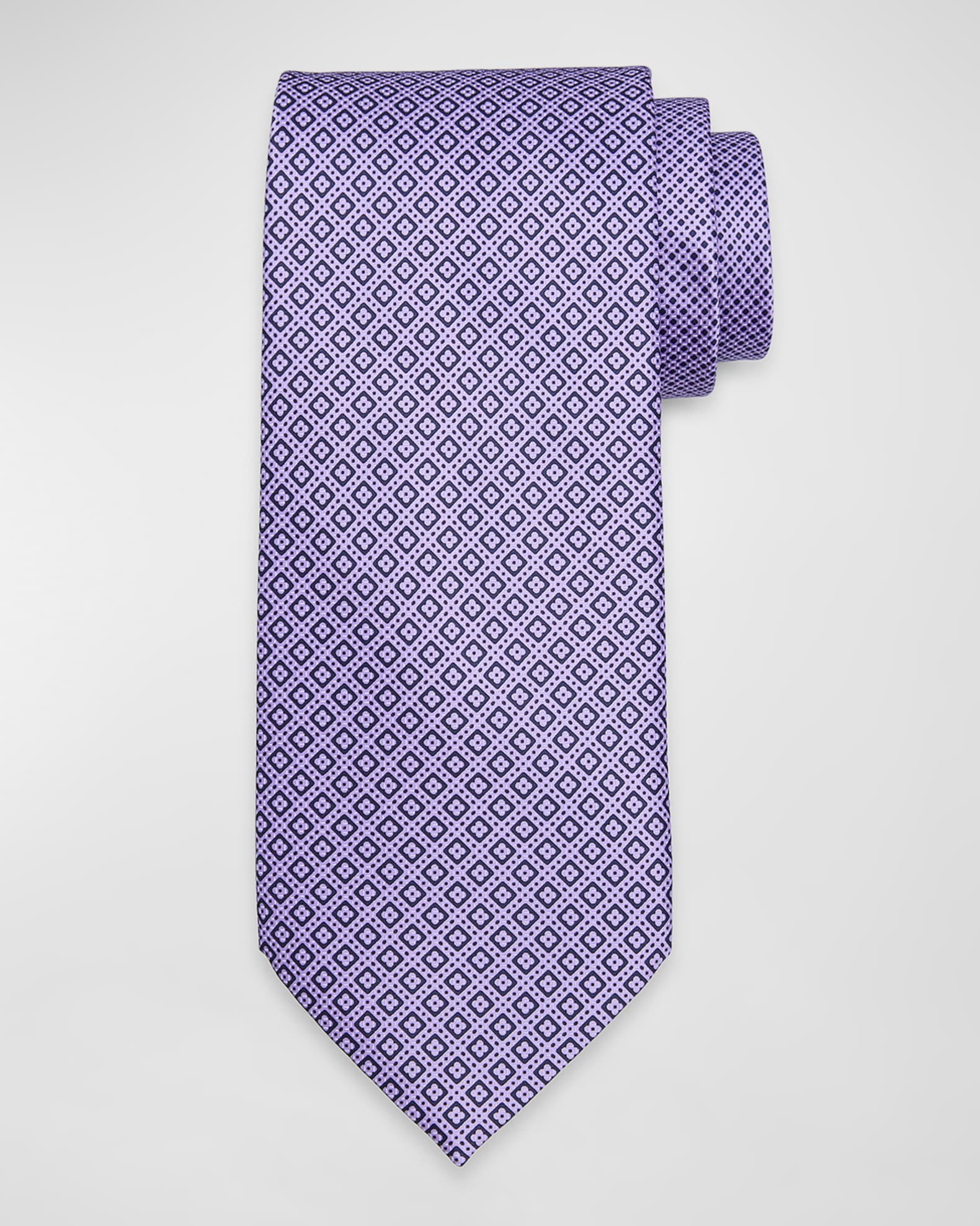 Men's Micro-Geometric Silk Tie 0