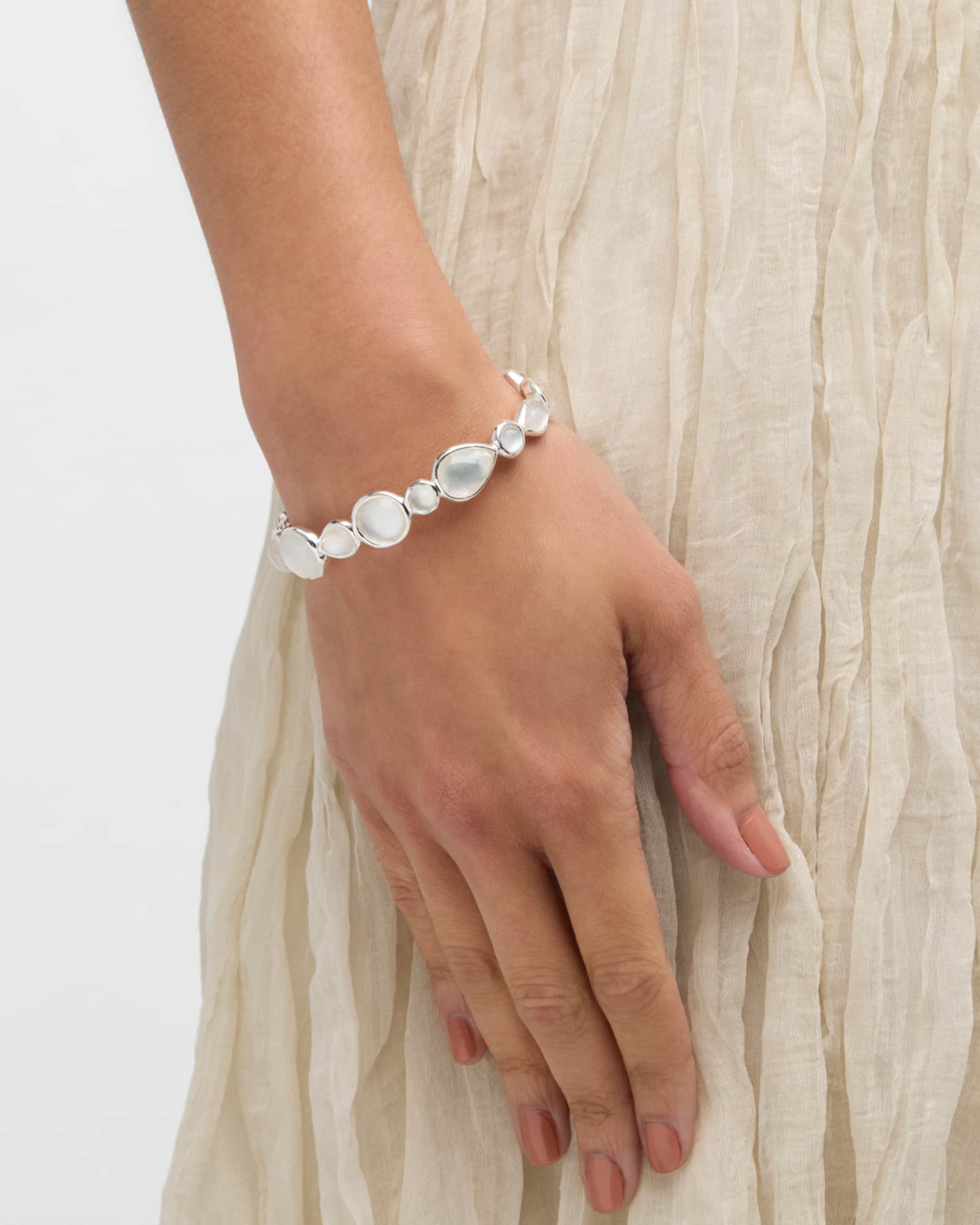 Sterling Silver Rock Candy® Mother-of-Pearl Hinged Bangle 1