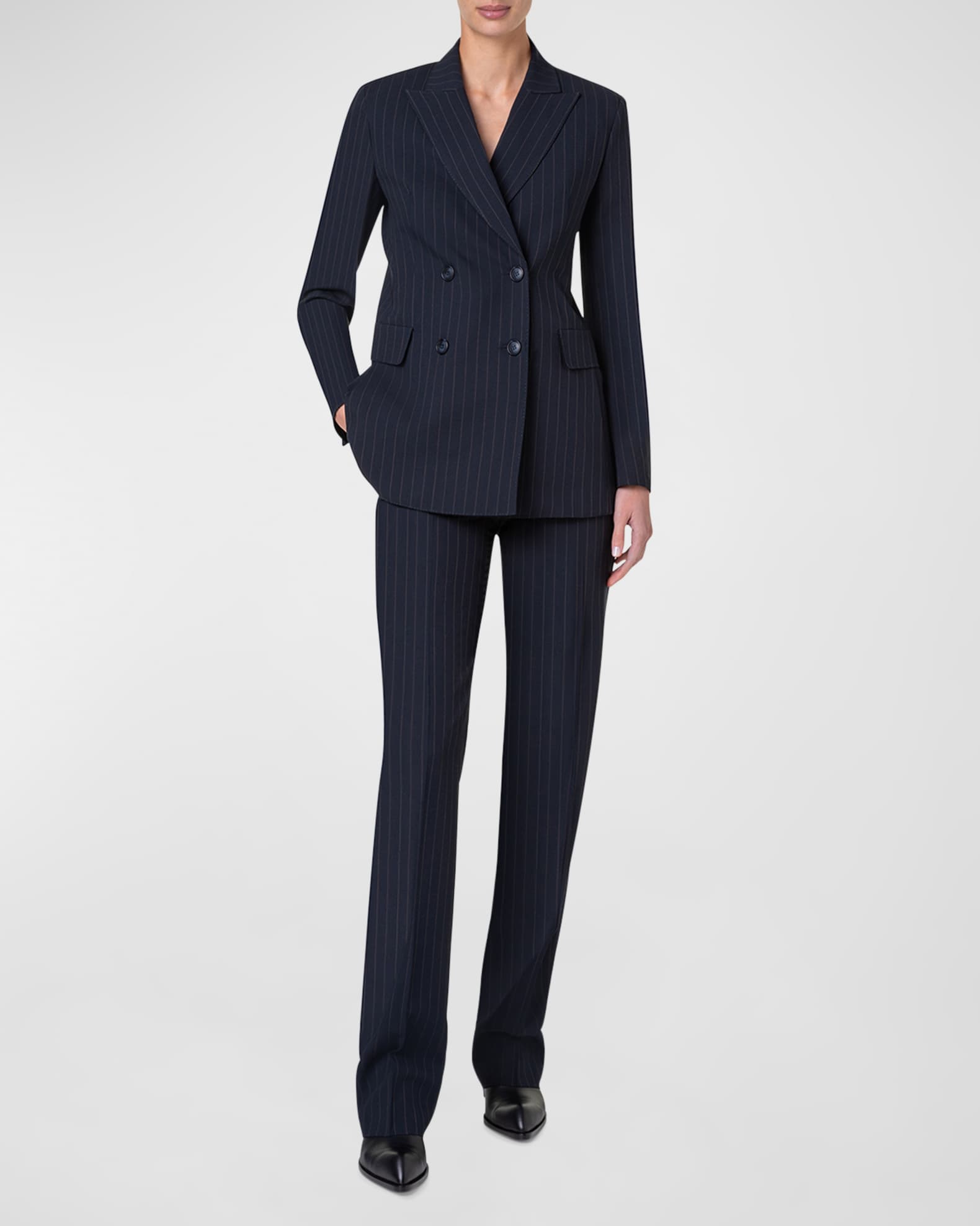 Nadine Pinstripe Double-Breasted Jacket 1