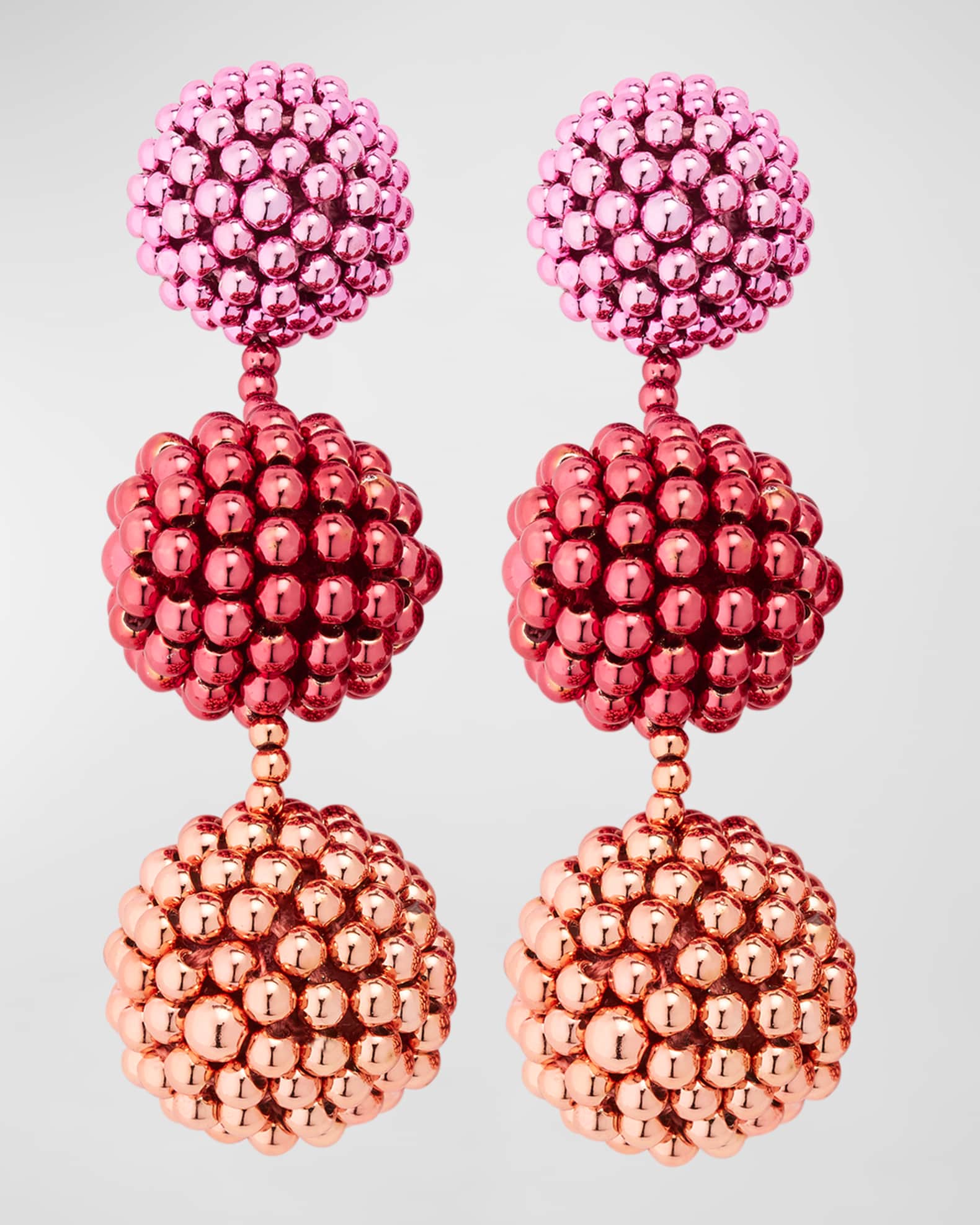 3-Ball Beaded Chandelier Earrings 0
