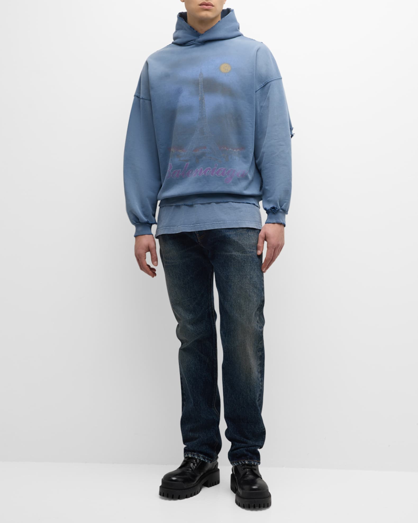Men's Paris Moon Faded Hoodie 1