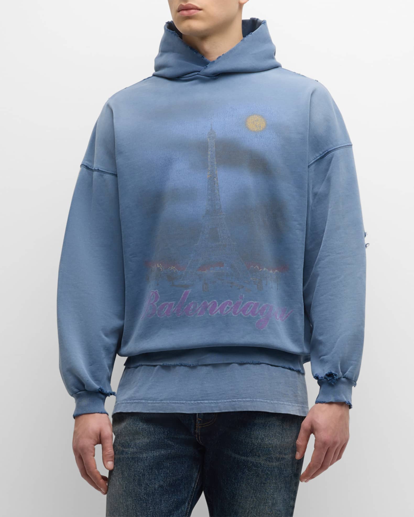 Men s Paris Moon Faded Hoodie