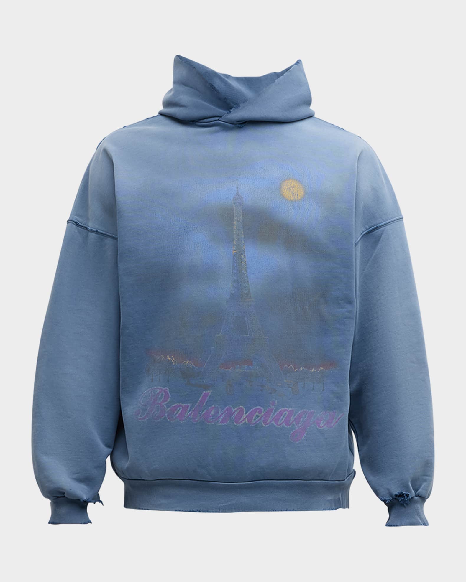 Men's Paris Moon Faded Hoodie 0