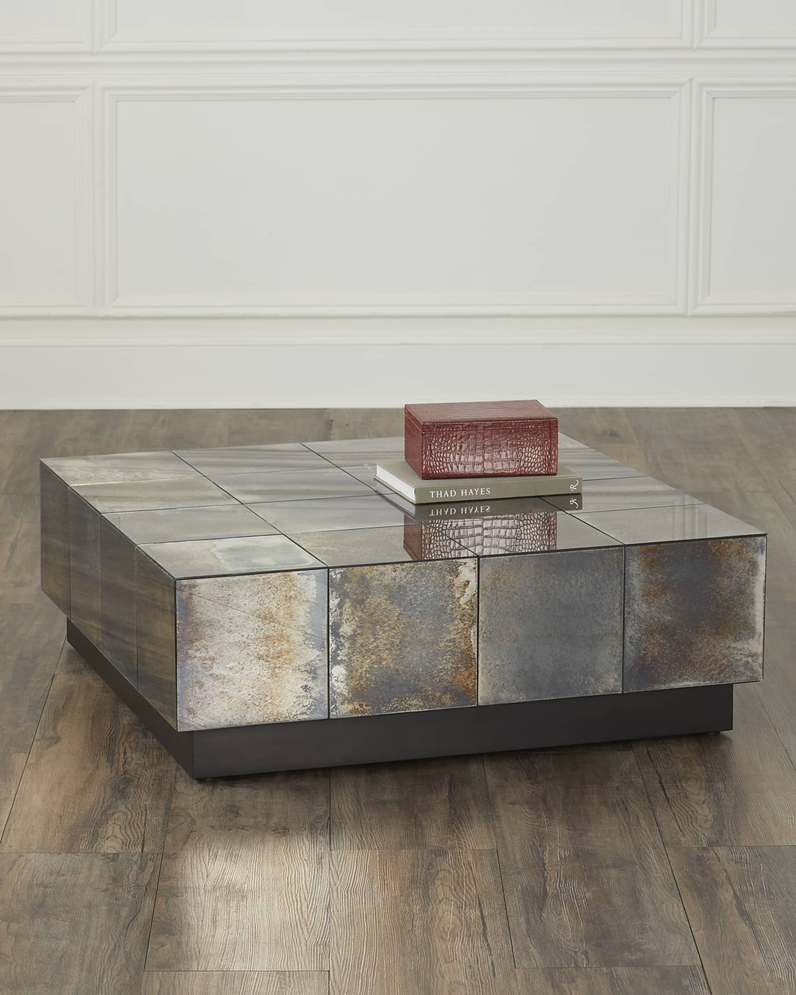 Antonia Antiqued Mirror Cocktail Table 0