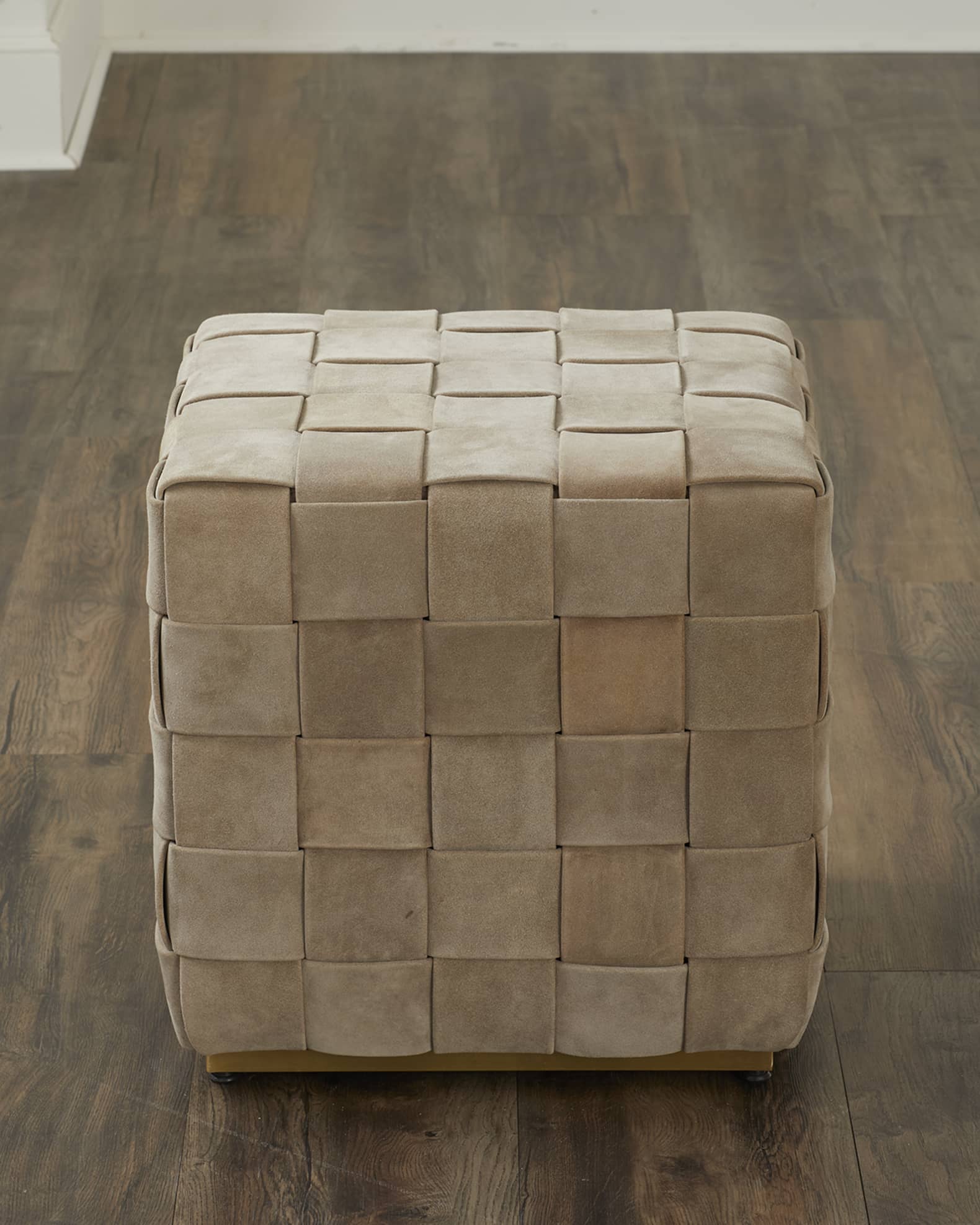 Lakewood Suede Ottoman 1