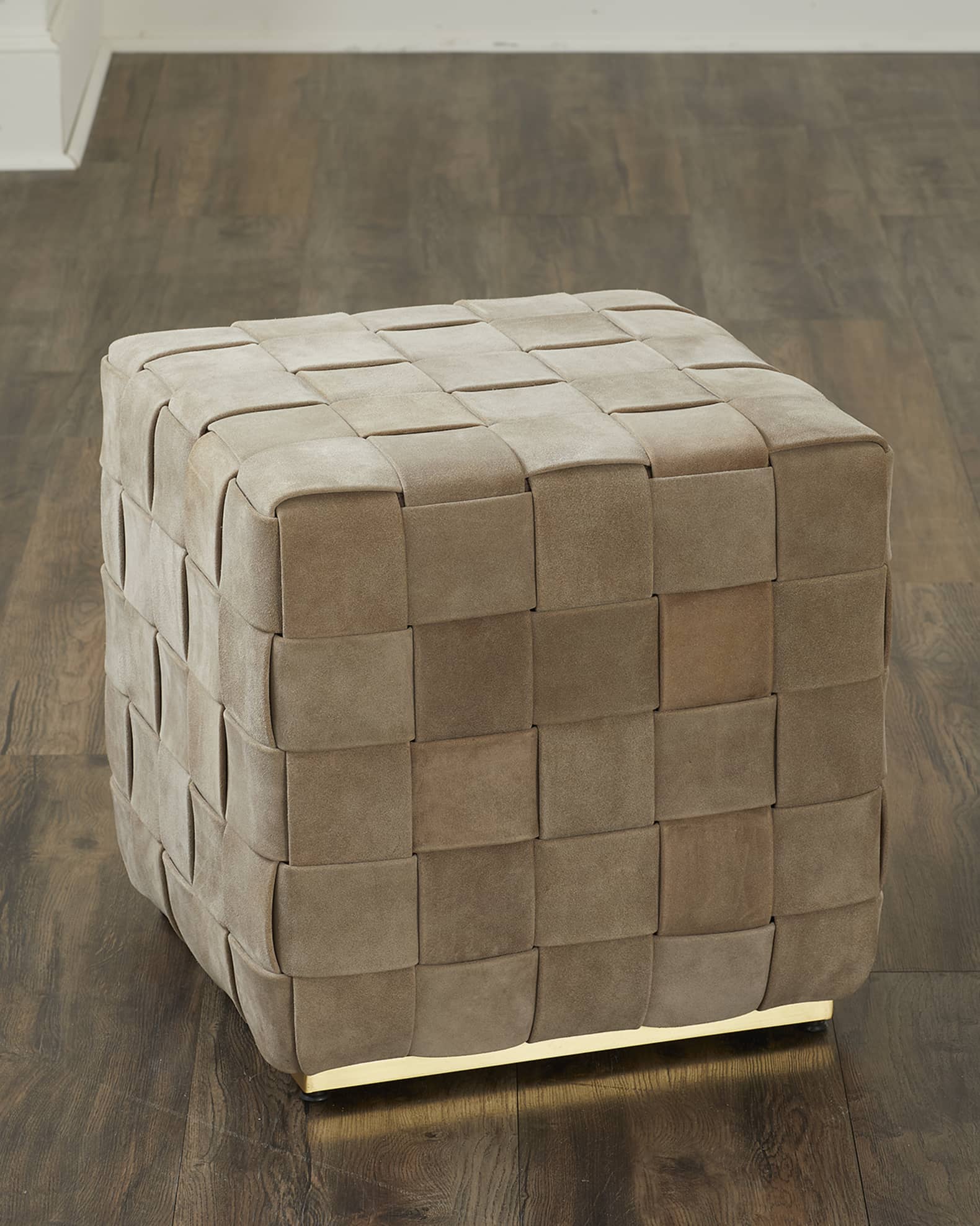 Lakewood Suede Ottoman 0