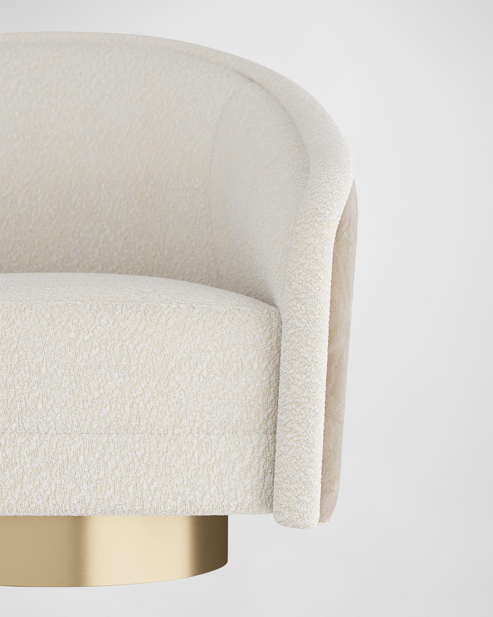 Arteriors Aljona Sherpa Swivel Chair | Neiman Marcus
