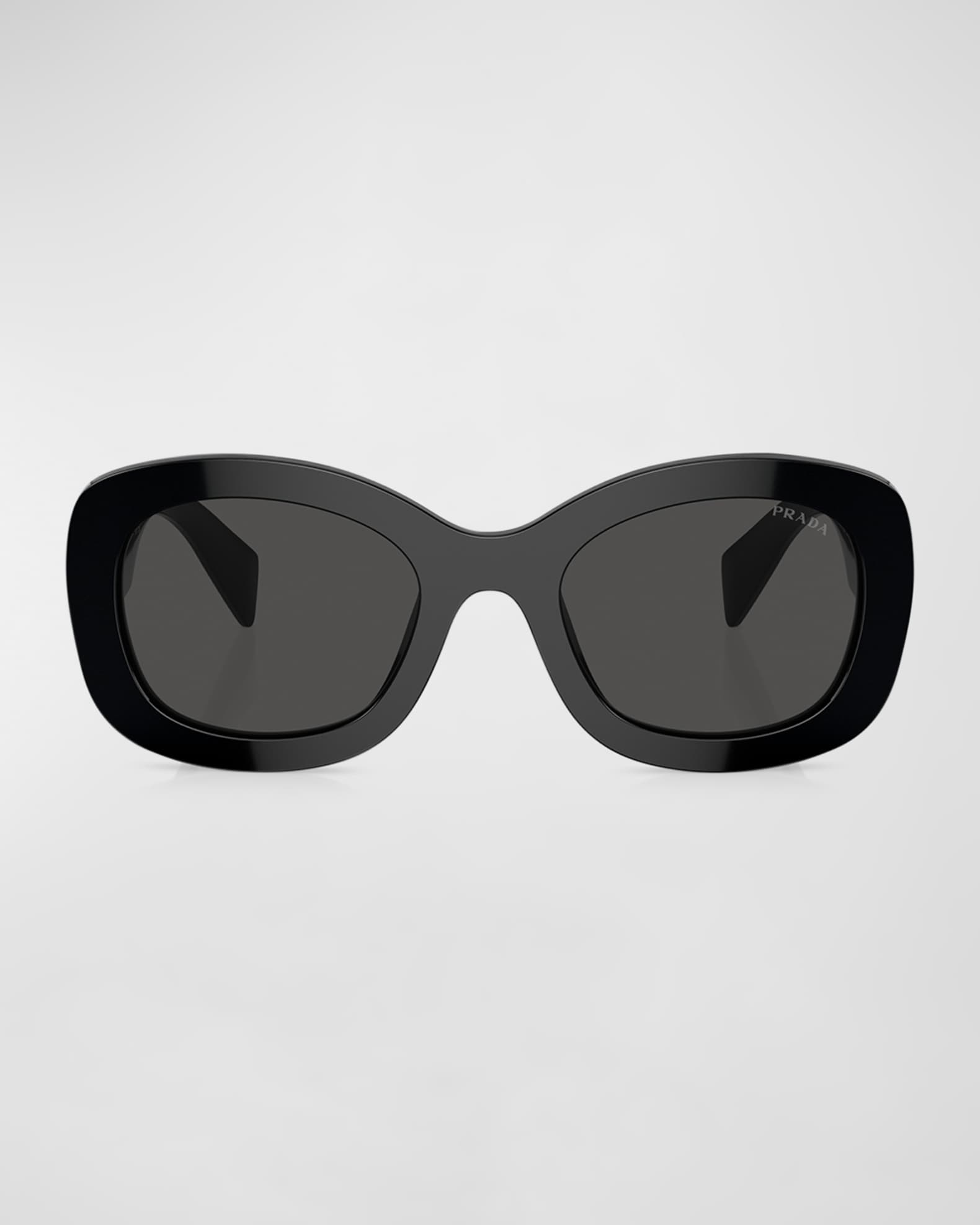 Prada Oversized Logo Acetate & Plastic Oval Sunglasses