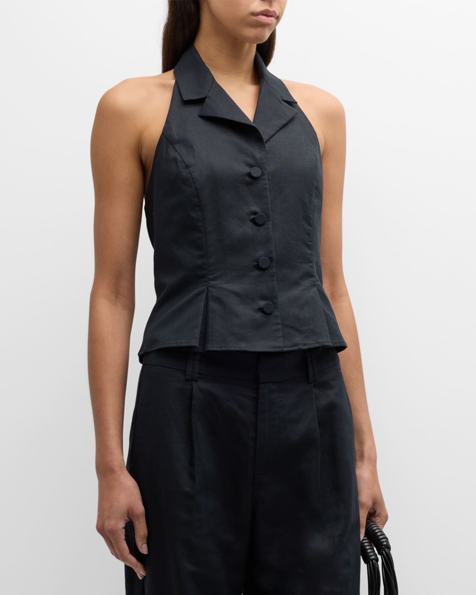 PAIGE Adria Tailored Halter Vest Top | Neiman Marcus