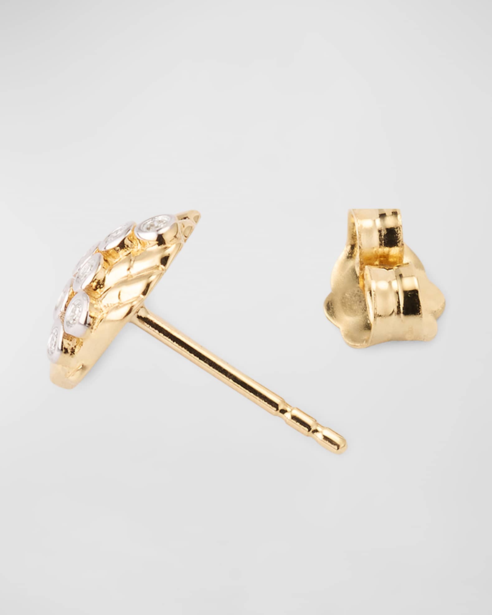 Sydney Evan Clam Shell 14K Gold Diamond Stud Earring, Single