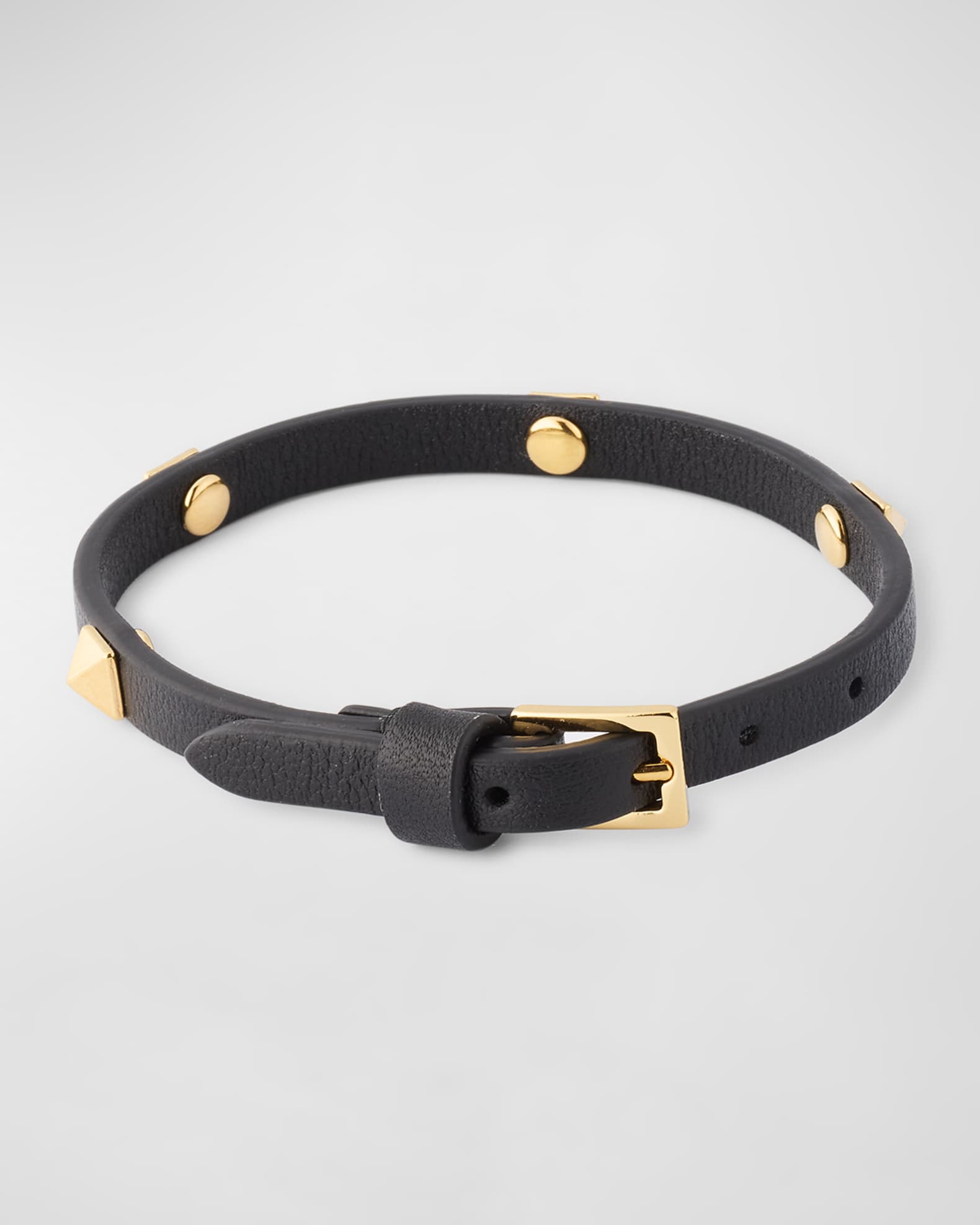 Valentino Garavani Brown Leather and Metal Bracelet main image 1