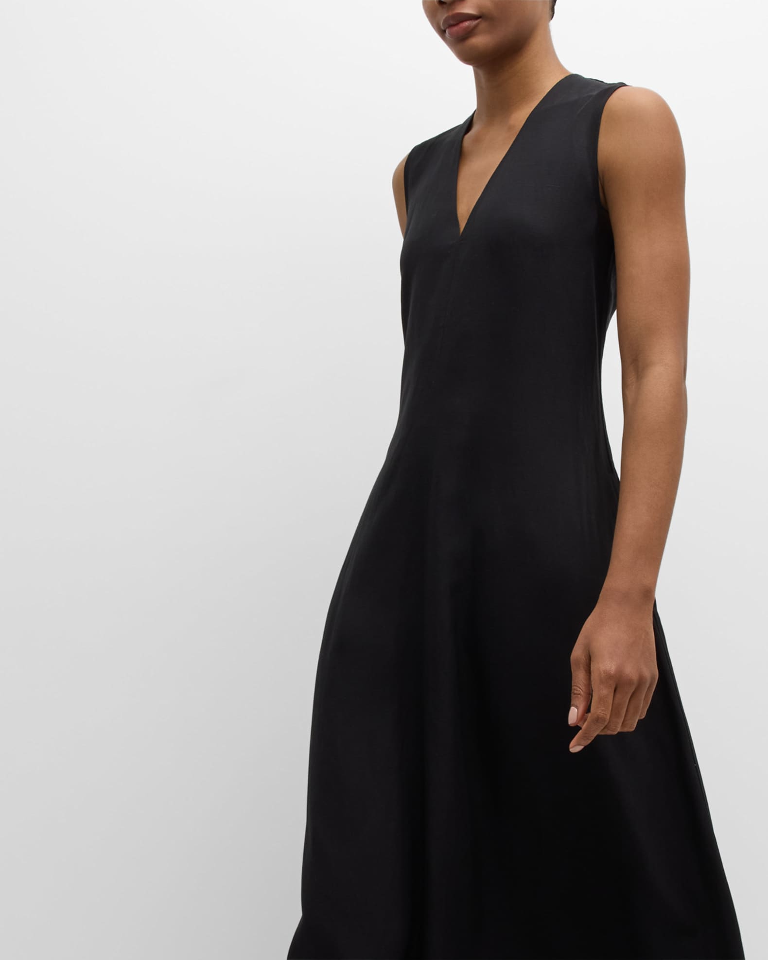 TOTEME Black V-Neck Maxi Dress