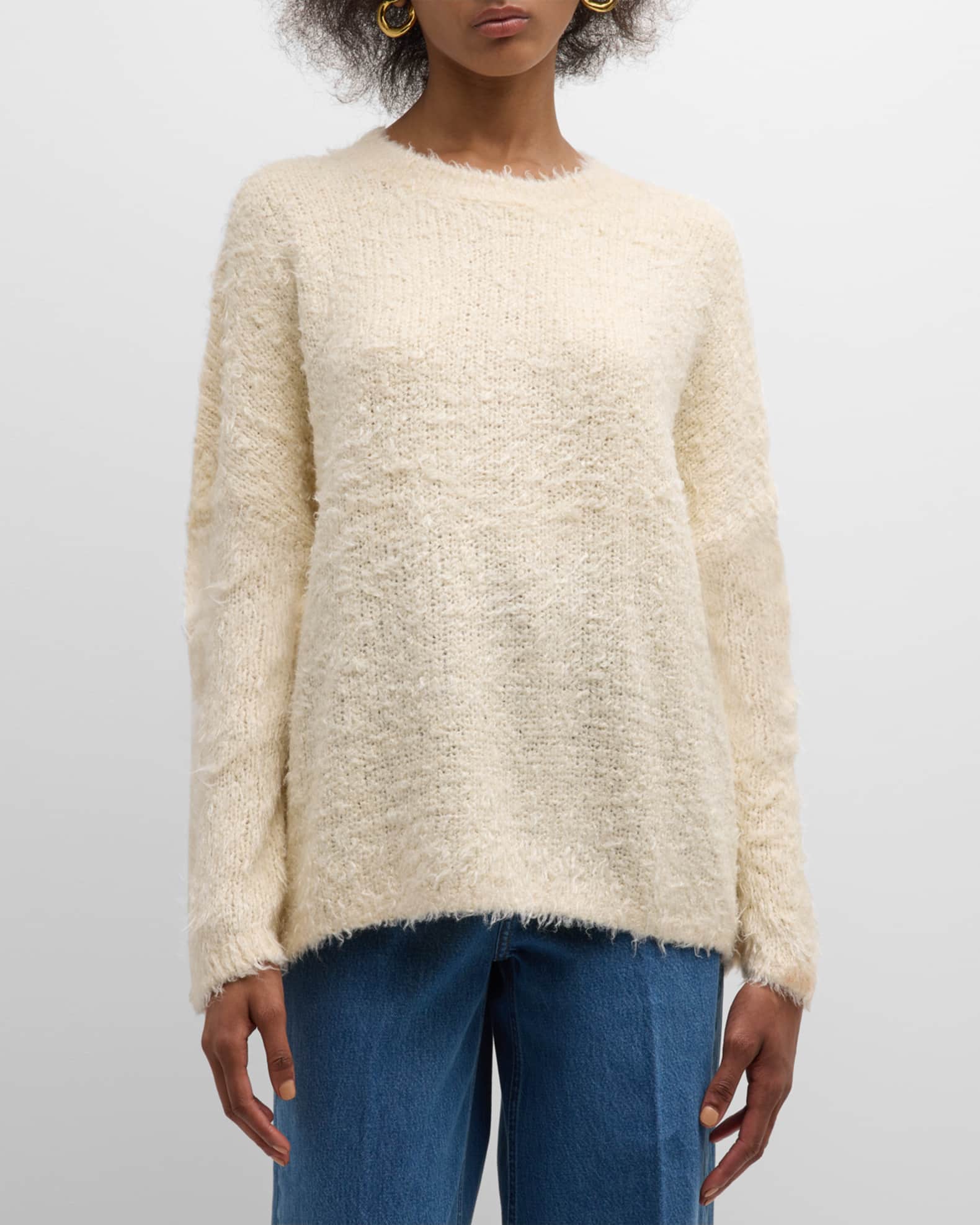 Toteme Boxy Silk Knit Sweater | Neiman Marcus Toteme Boxy Silk Knit Sweater | Neiman Marcus