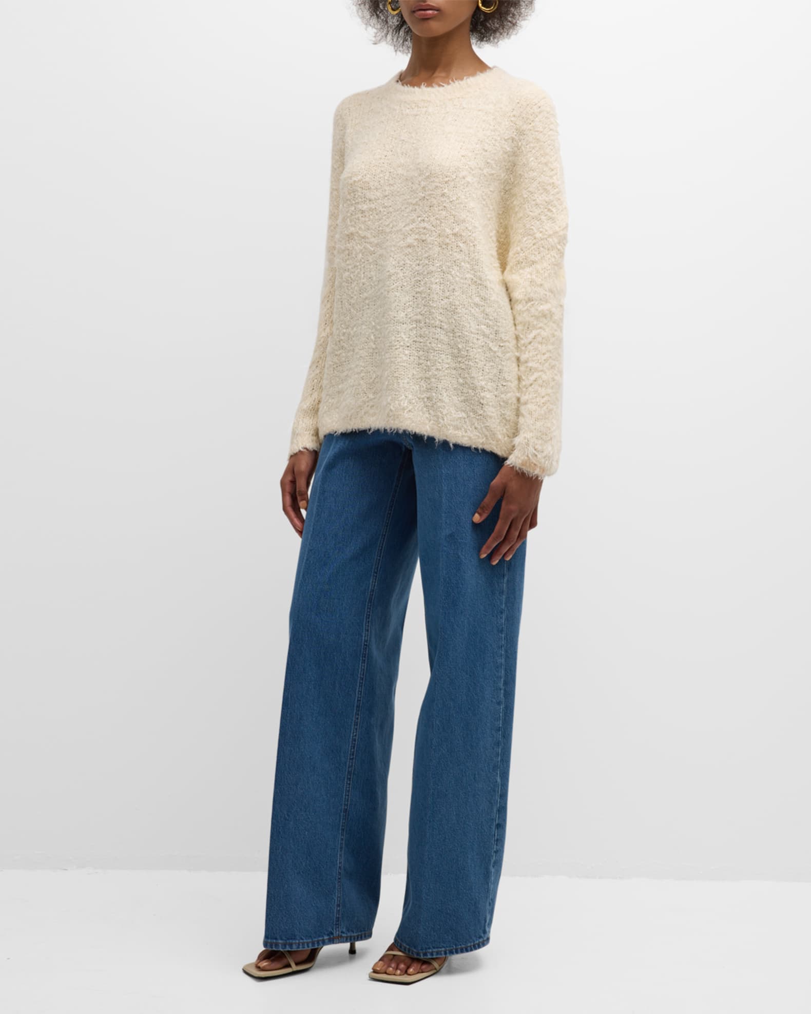 Toteme Boxy Silk Knit Sweater | Neiman Marcus