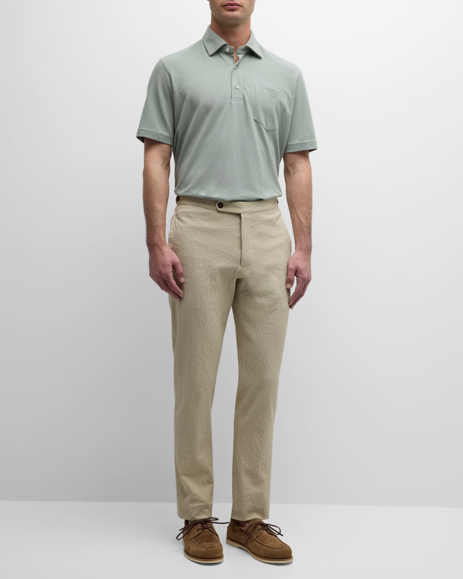 Sid Mashburn Men's Seersucker Side-Tab Sport Trousers | Neiman Marcus