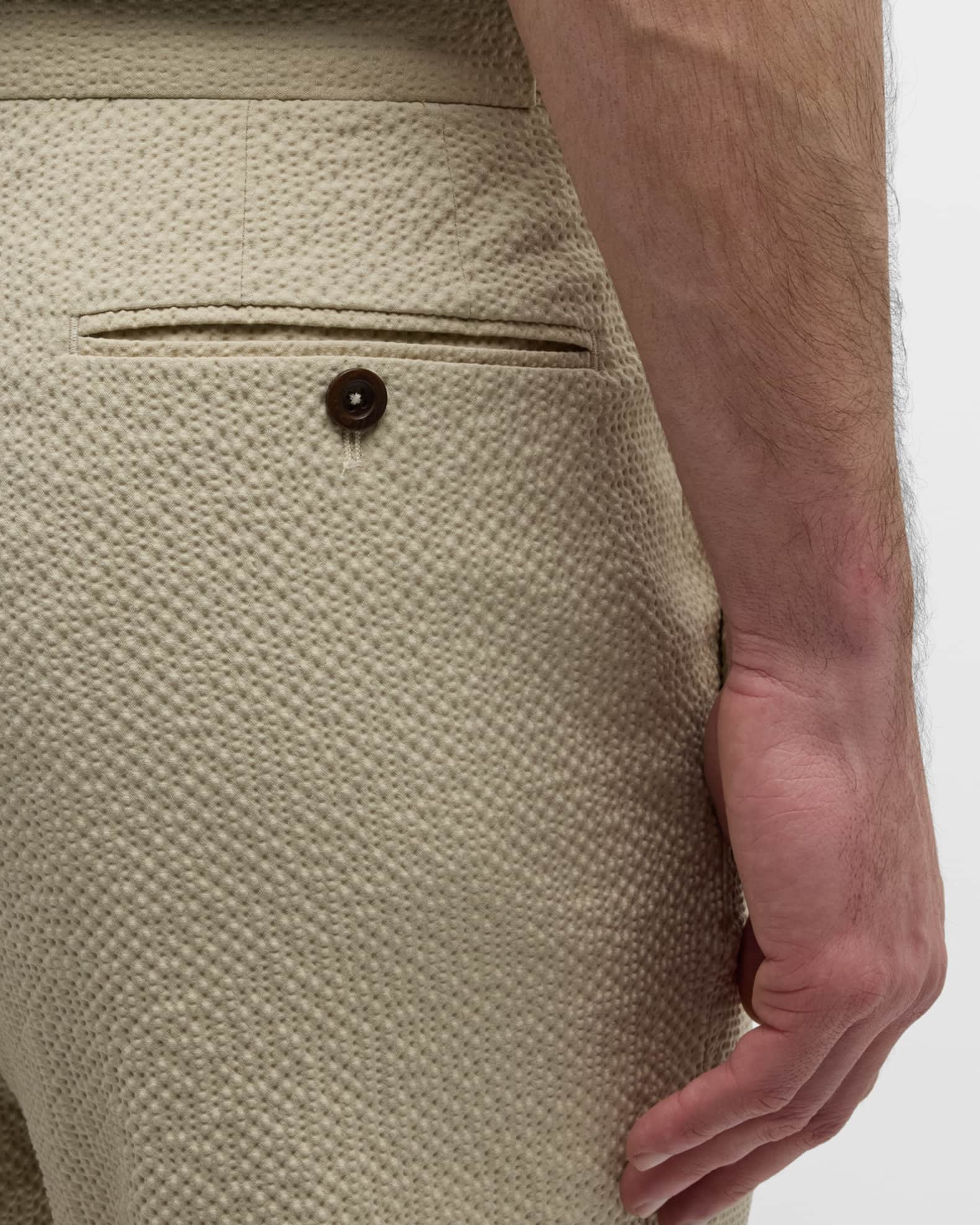 Sid Mashburn Men's Seersucker Side-Tab Sport Trousers | Neiman Marcus