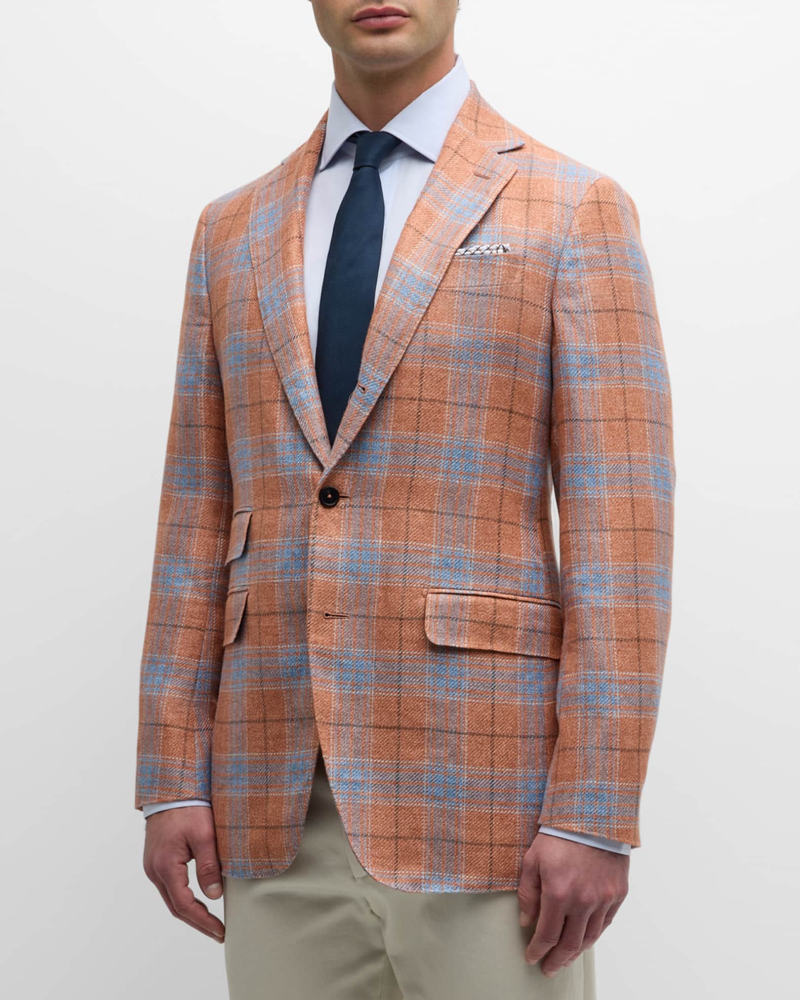 Sid Mashburn Men's Virgil No. 2 Plaid Hopsack Sport Coat | Neiman Marcus