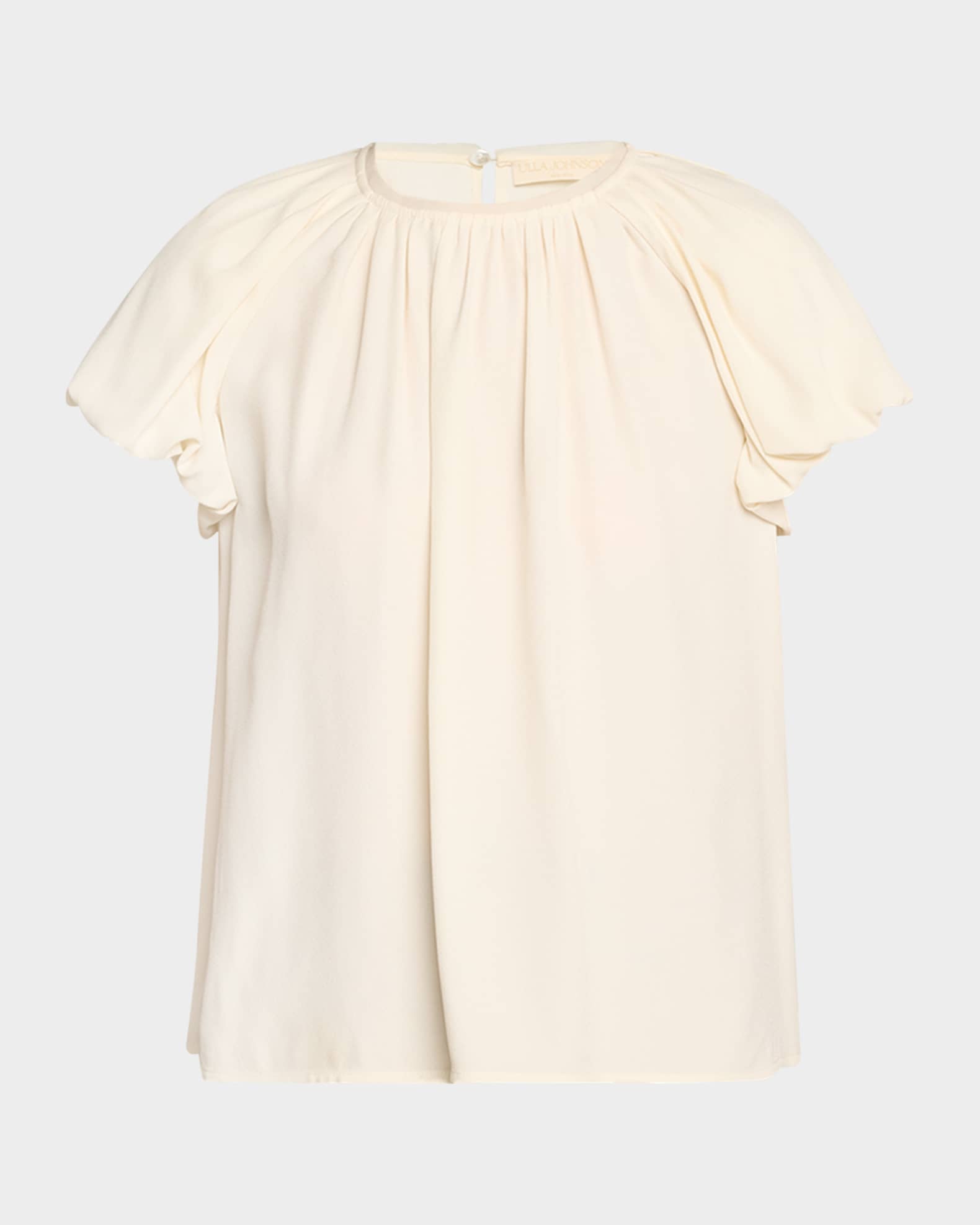 Ulla Johnson Astra Short Puff-Sleeve Top