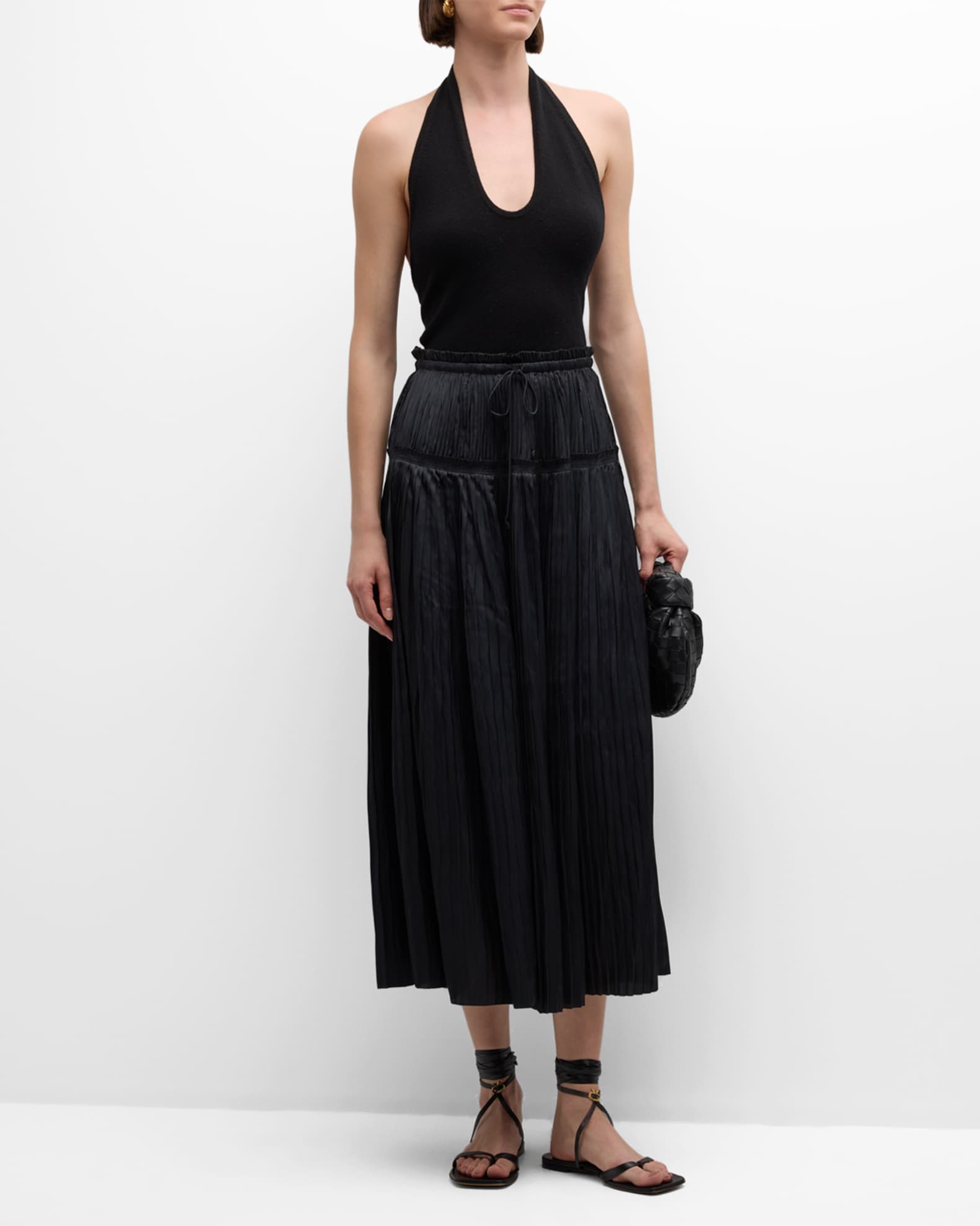 Ulla Johnson Malia Pleated Drawstring Maxi Skirt | Neiman Marcus