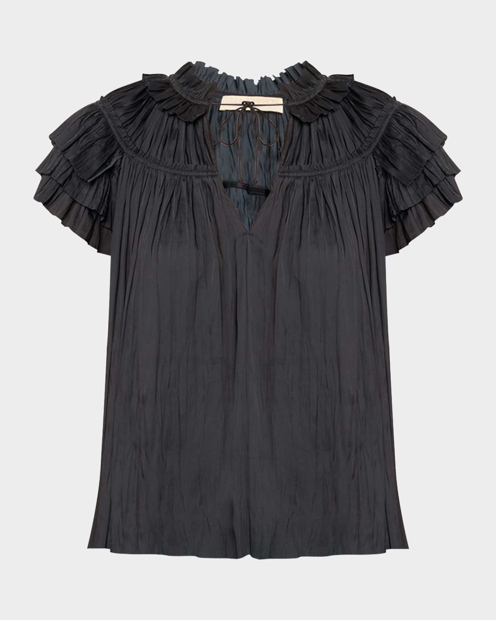 Liv Pleated Tiered-Sleeve Top 0