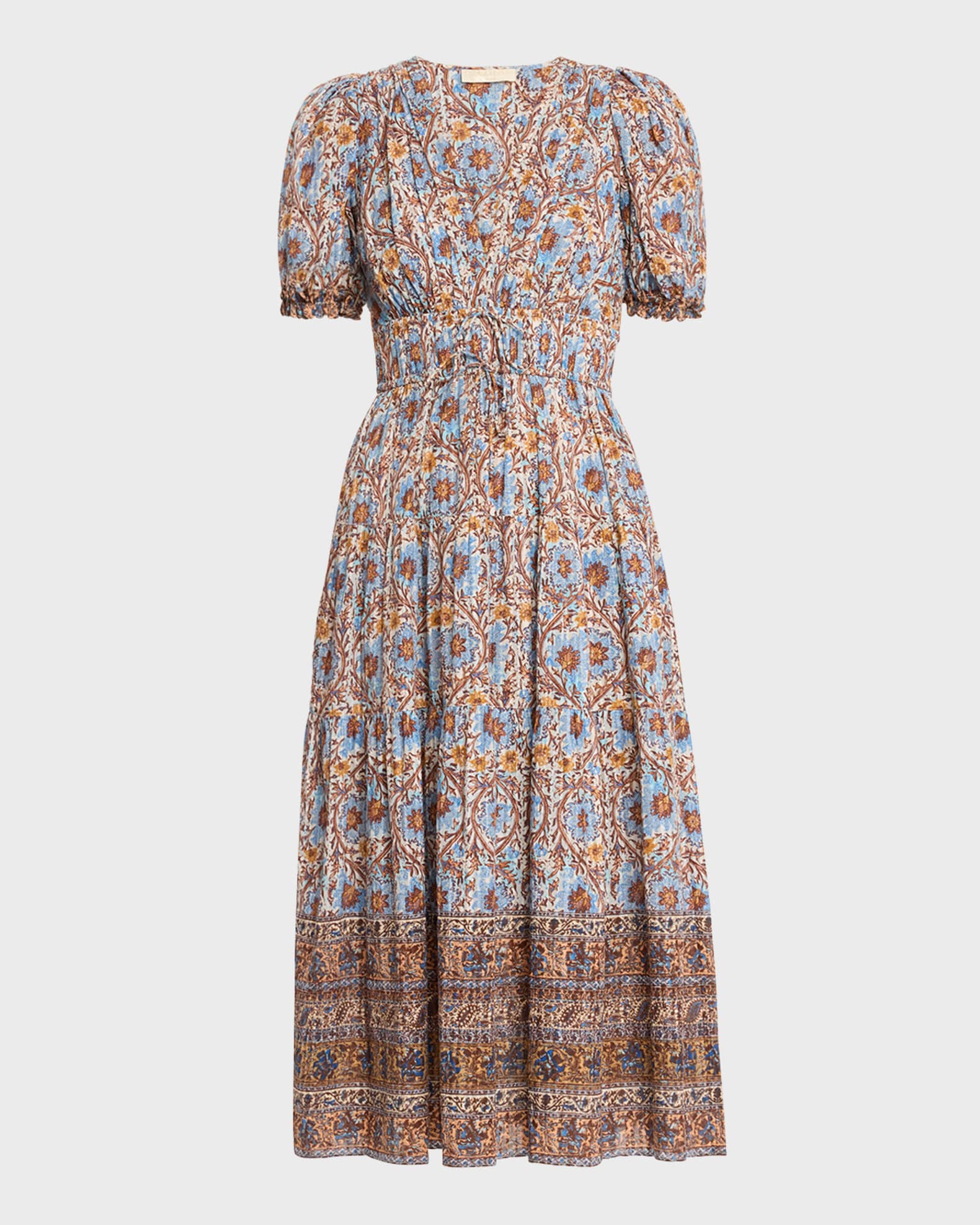 Ulla Johnson Ilana Puff-Sleeve Midi Dress
