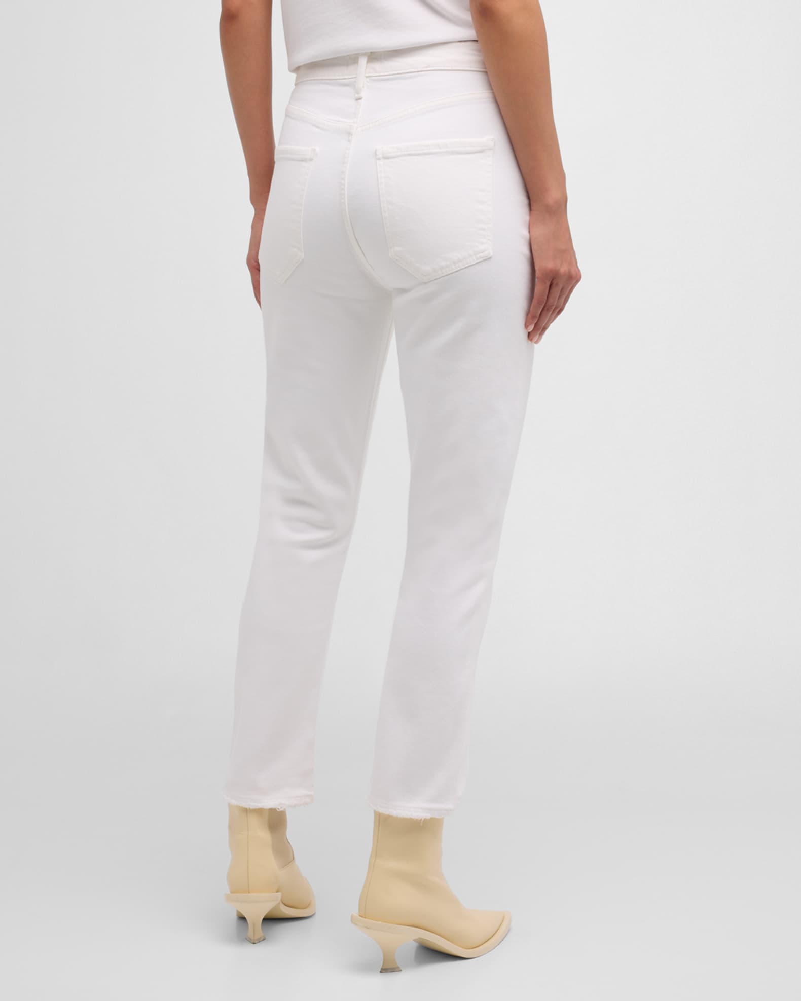 PIECES Pcsalume Mw Cropped Denim Jeans, White Pepper, 30