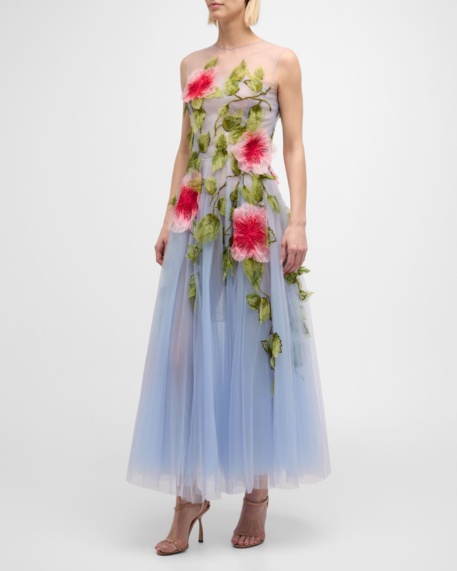 Hibiscus Embroidered Dress