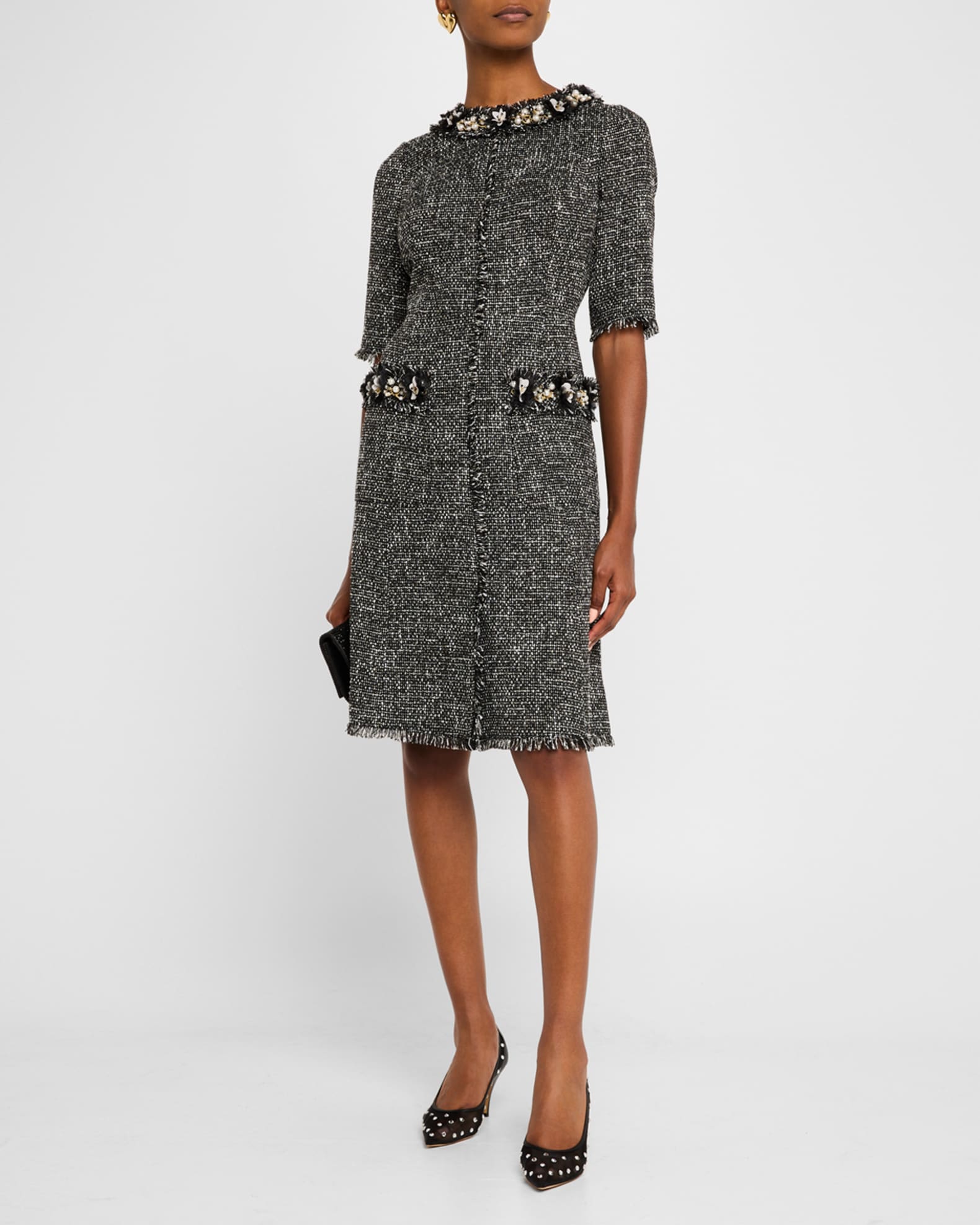 Teri jon tweed dress new arrivals