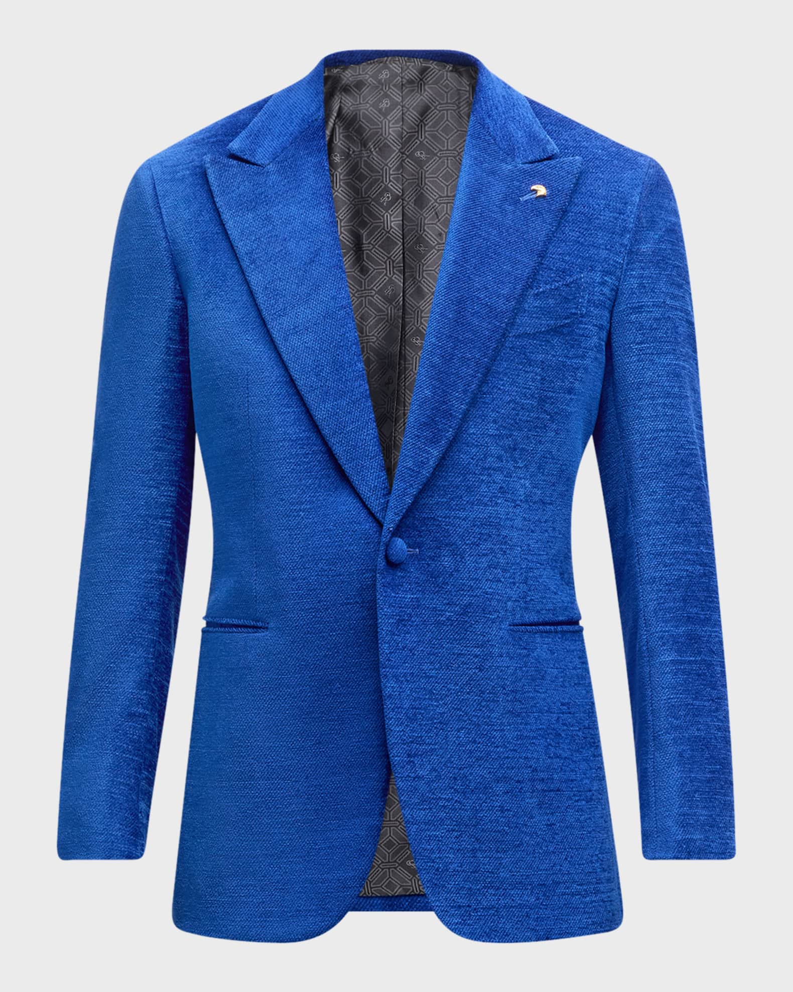 Men's Velvet Peak-Lapel Sport Coat 0