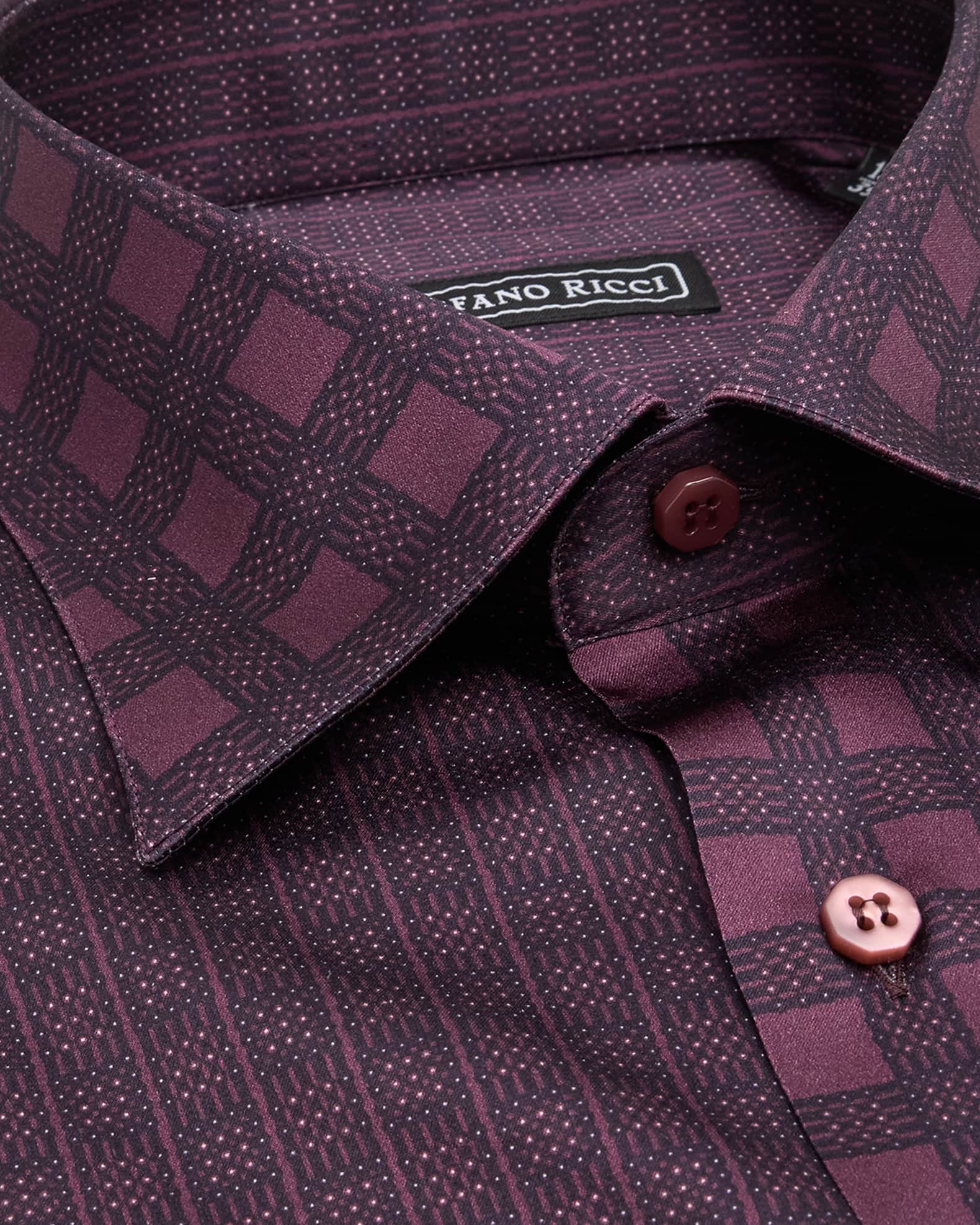 Men's Patterned Silk Dress Shirt 1