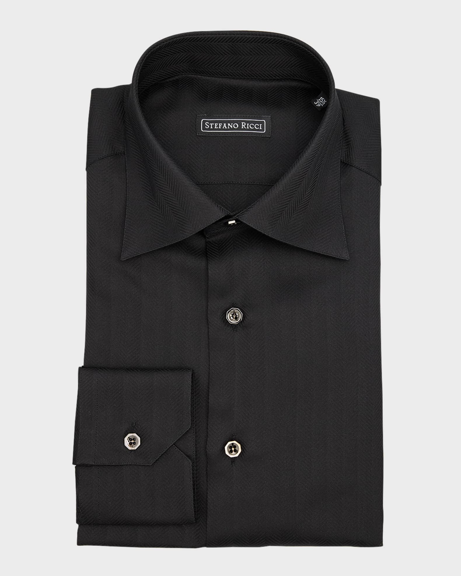 Men's Herringbone Dress Shirt 0