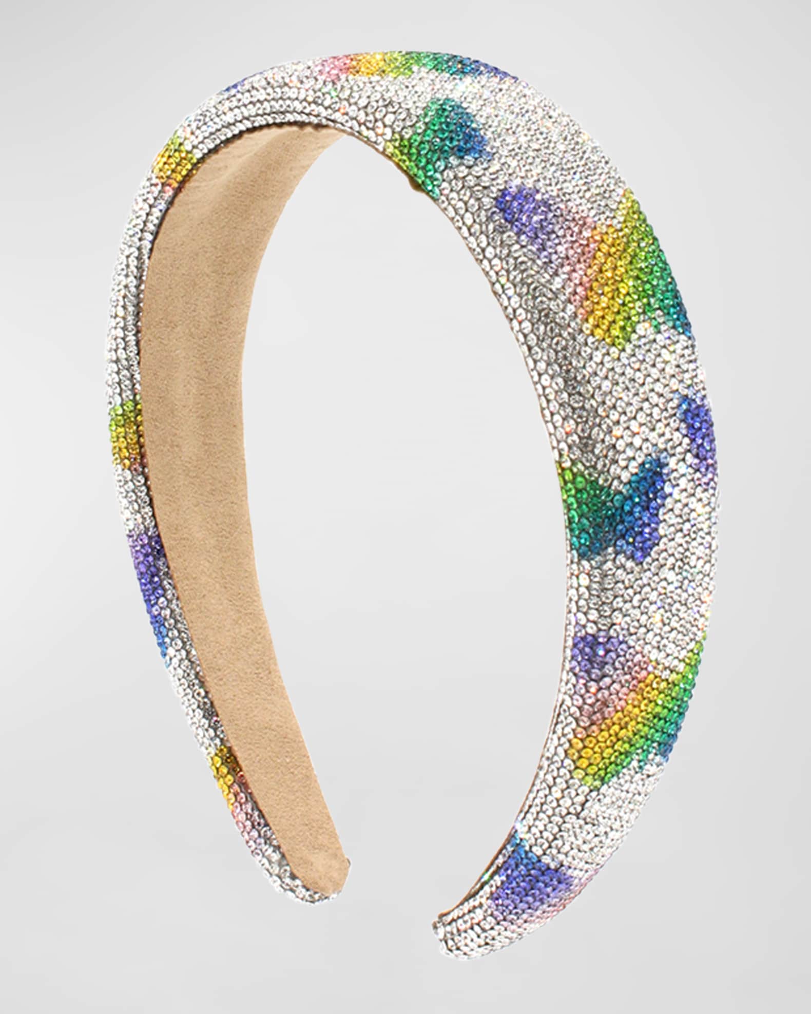Bari Lynn Thin Headband Crystal Multi Flowers main image 1