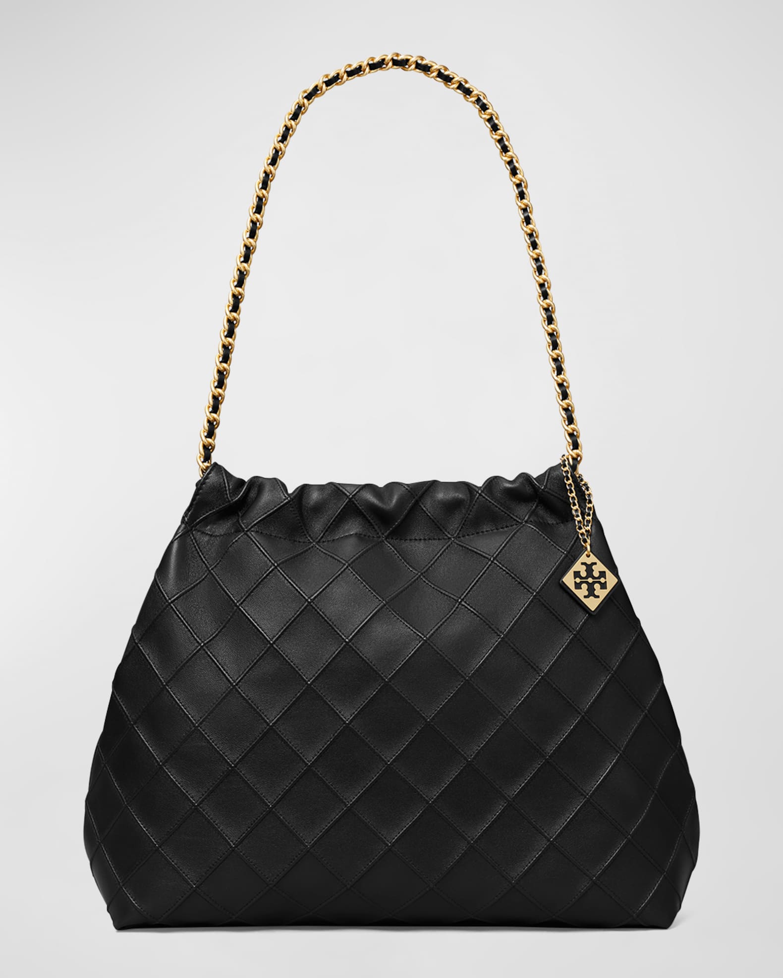 Fleming Drawstring Leather Hobo Bag 0