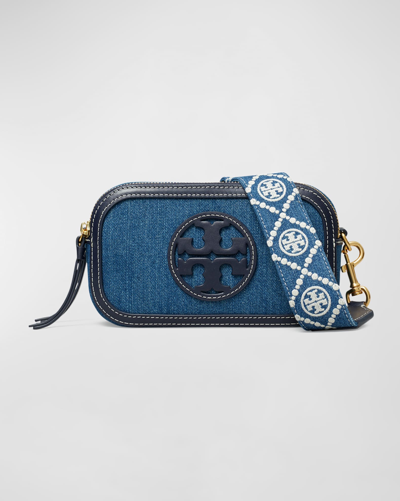 Tory Burch Miller Mini Denim Crossbody Bag | Neiman Marcus